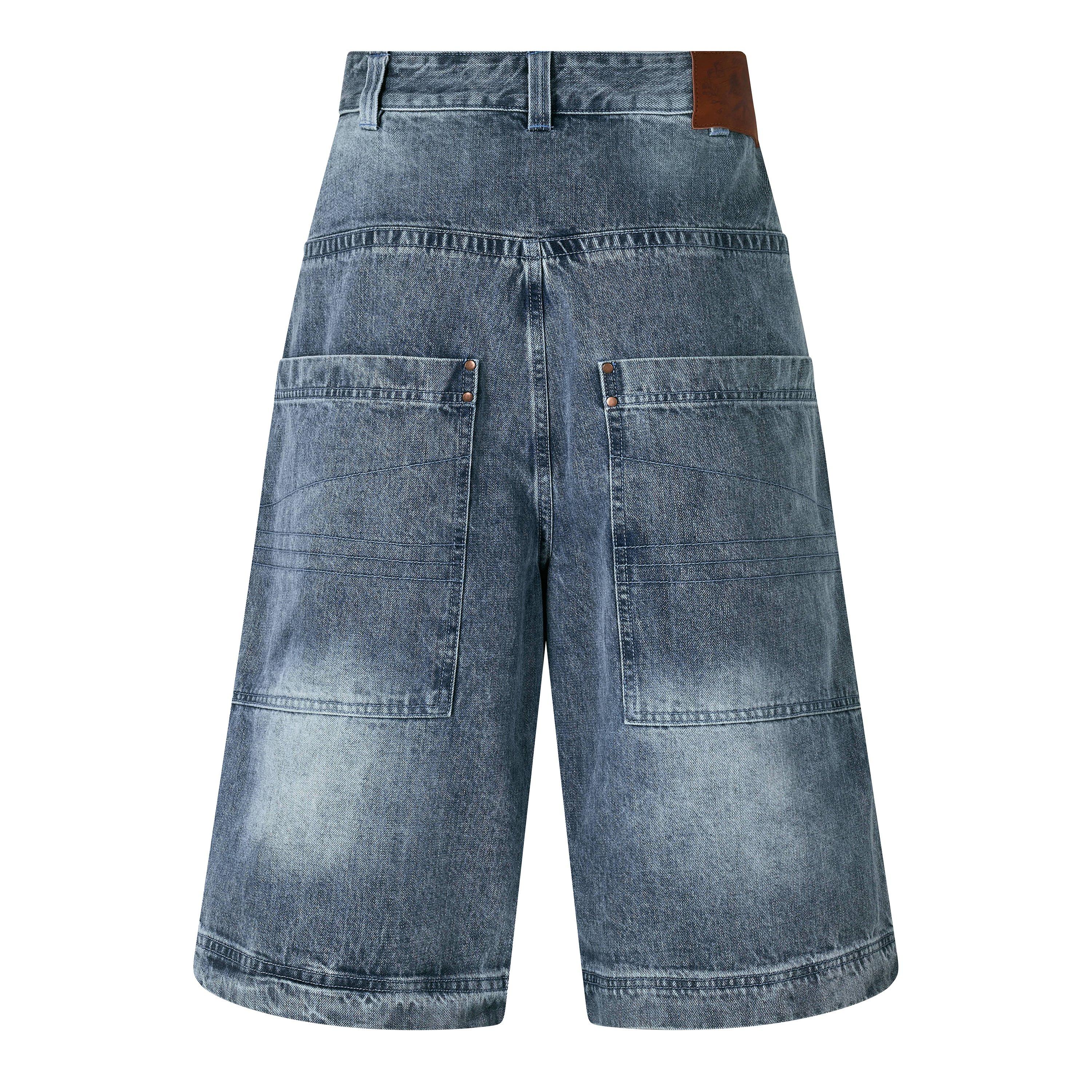WASHED BLUE - God Made - Men's Denim Shorts - 2