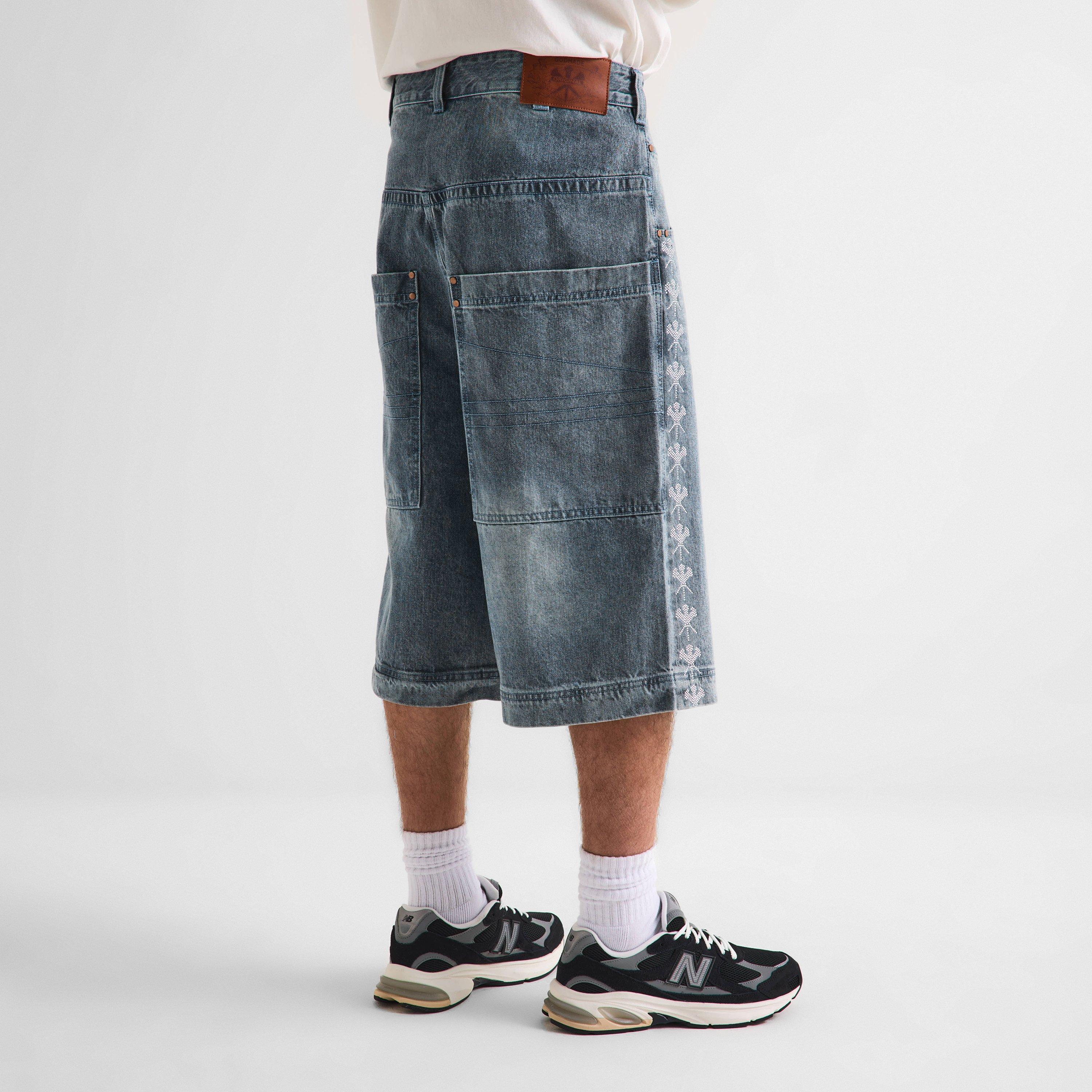 WASHED BLUE - God Made - Men's Denim Shorts - 4