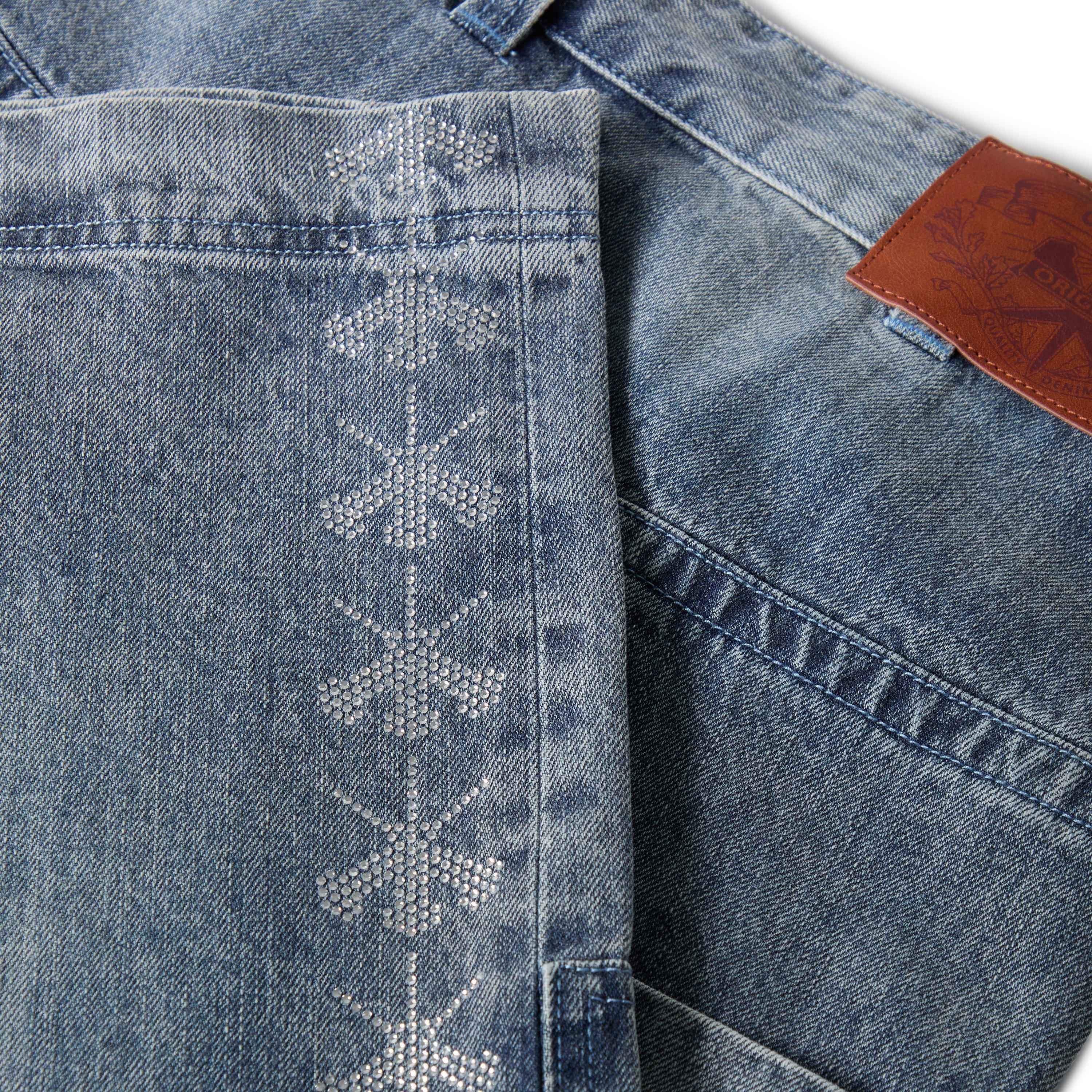 WASHED BLUE - God Made - Men's Denim Shorts - 5