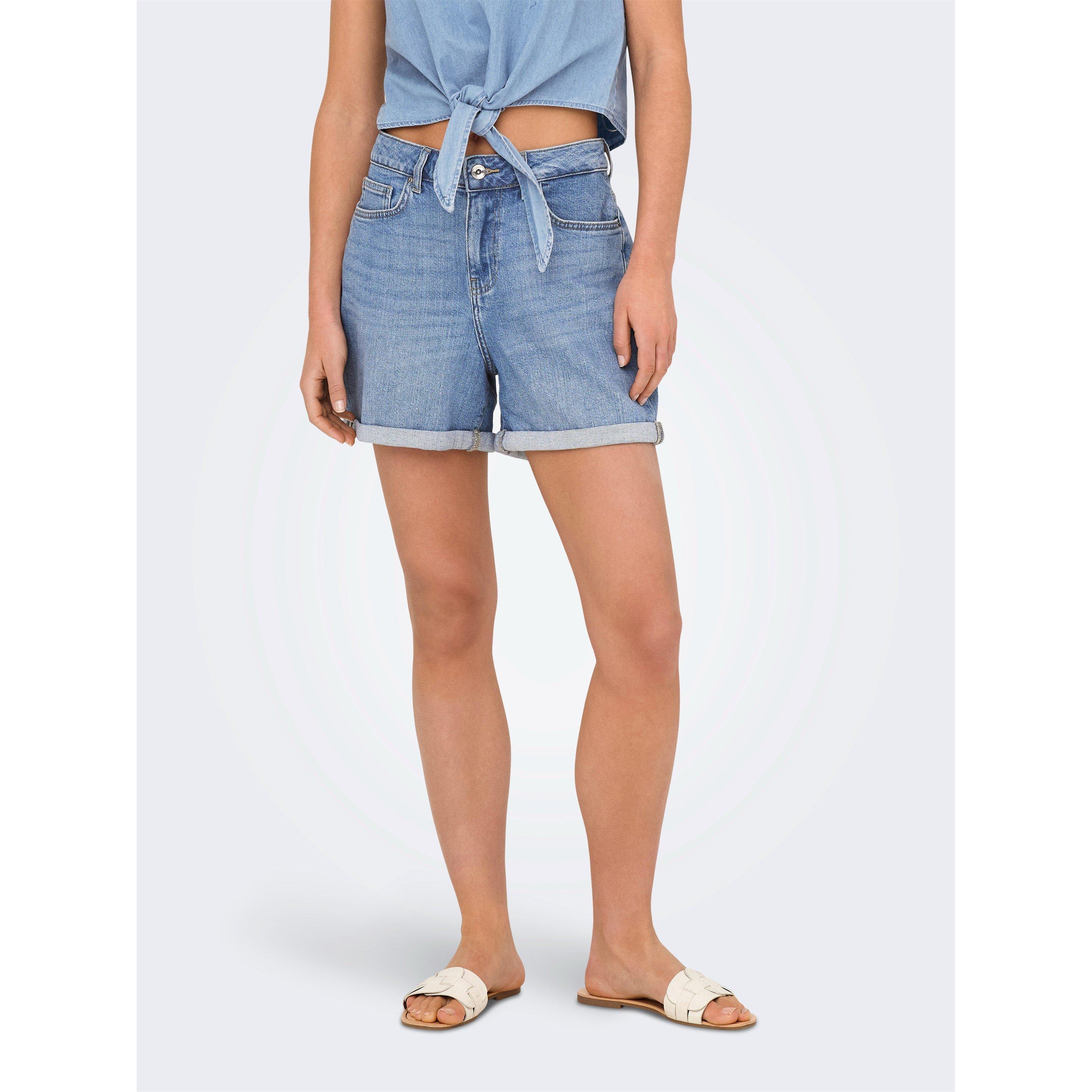 Mid Blue - Only - Women's Denim Shorts - 1