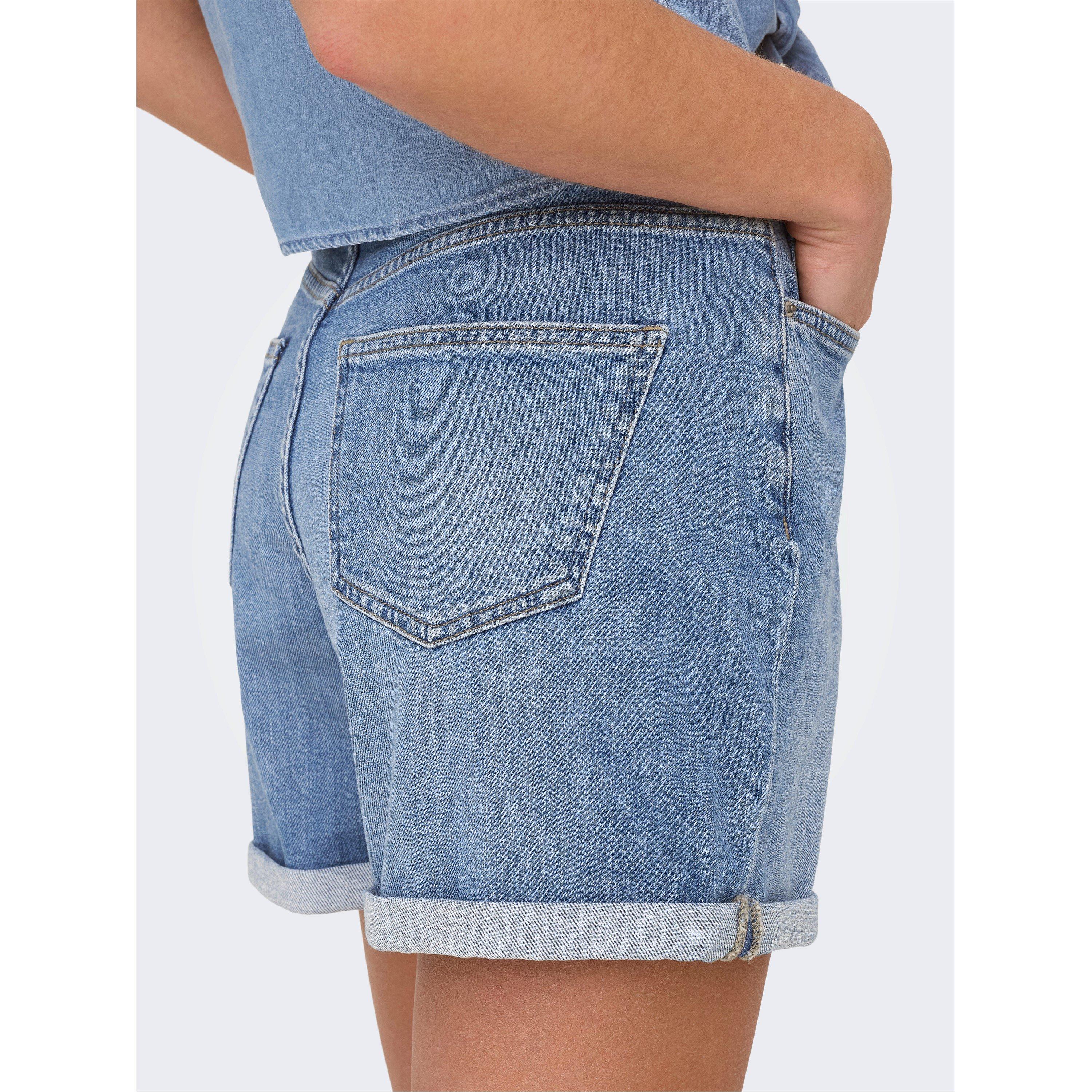 Mid Blue - Only - Denim Shorts - 3