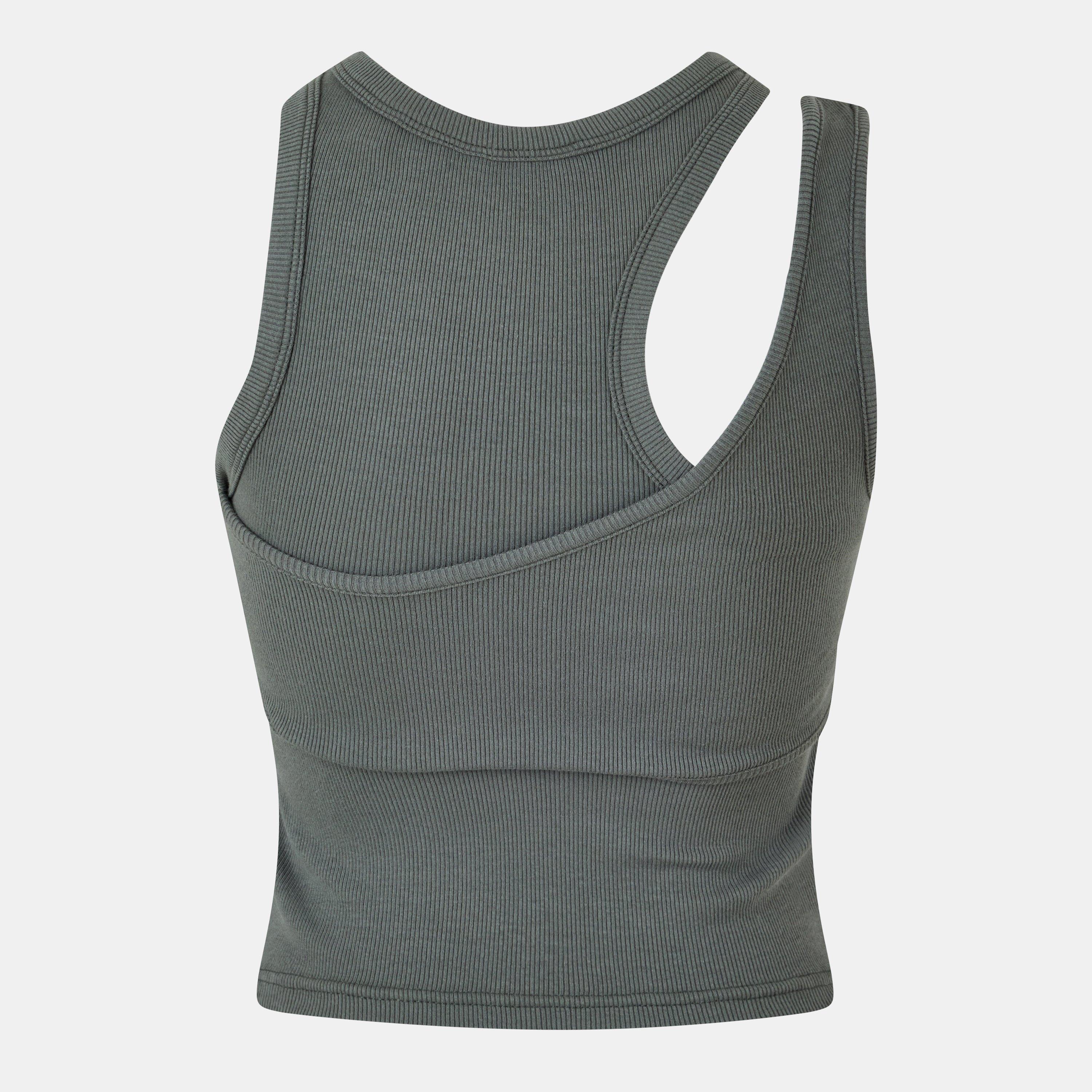 Muted Khaki - Jack Wills - Asymmetric Layered Tank - 2