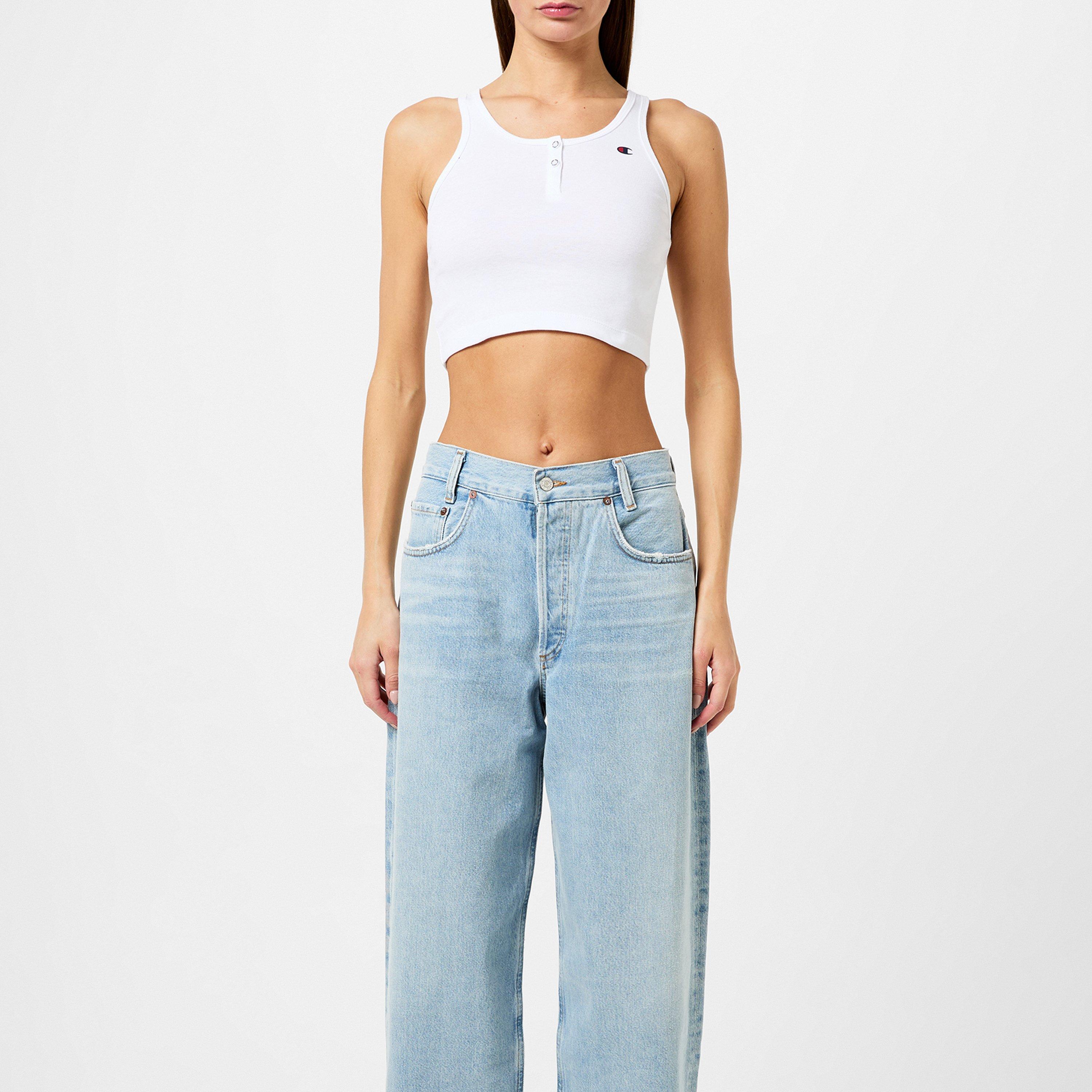 White - Champion - Women's Short Sleeve Crop Top - 1