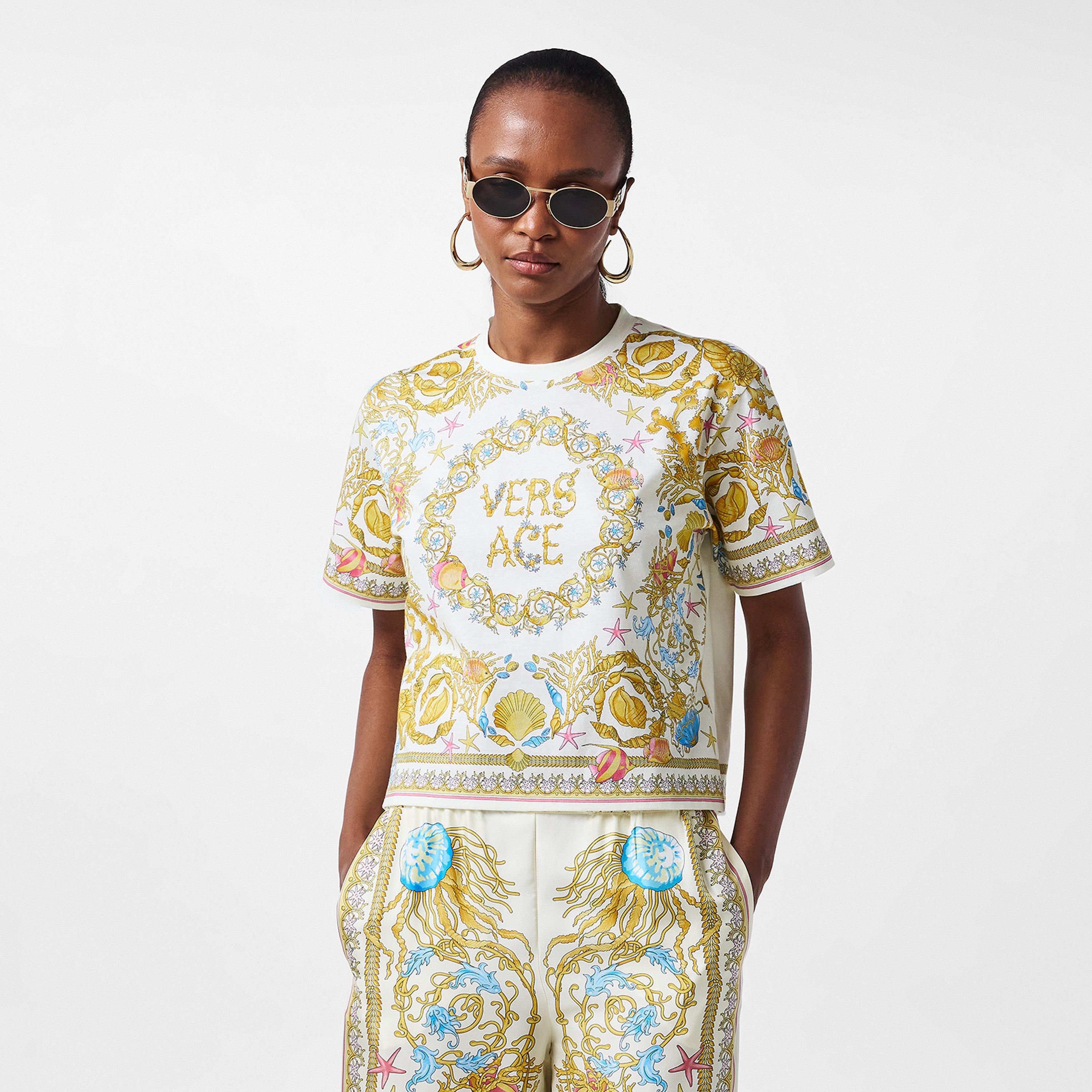 Eggshell - Versace - Women's Cropped T-Shirt - 3