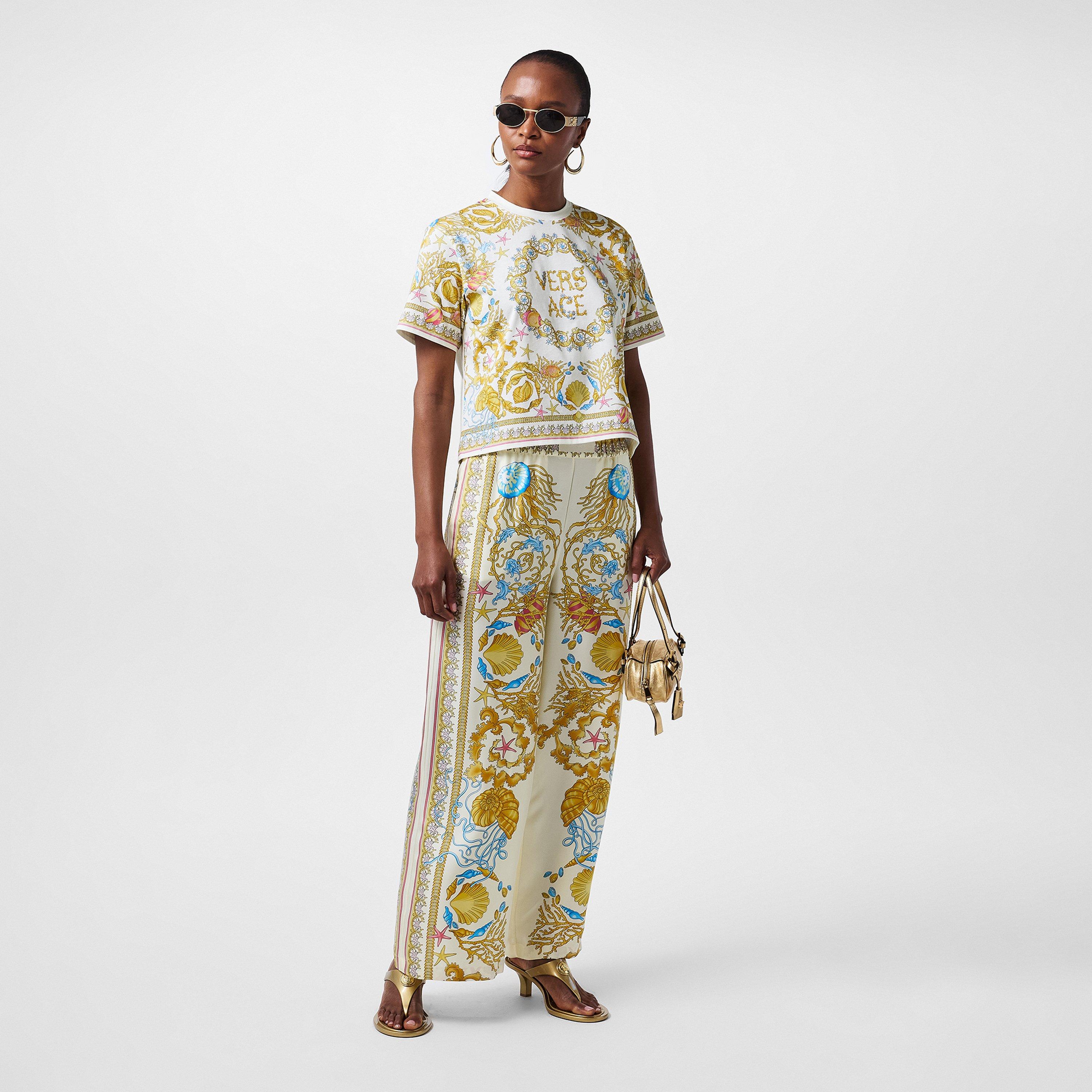 Eggshell - Versace - Women's Cropped T-Shirt - 6