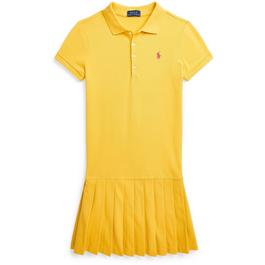 Polo Ralph Lauren Pleated Stretch Mesh Polo Dress