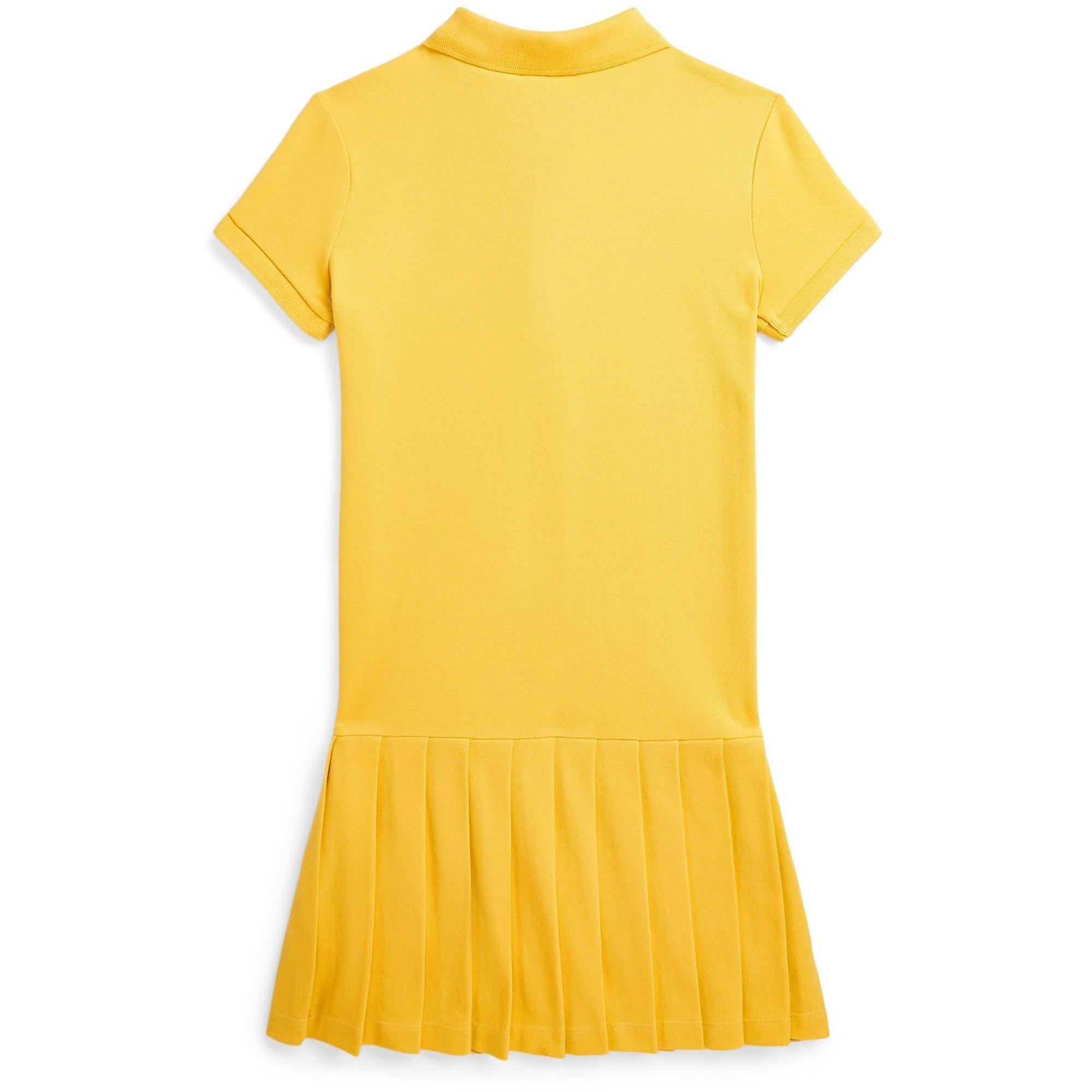 Chrome Yellow - Polo Ralph Lauren - Pleated Stretch Mesh Polo Dress - 2