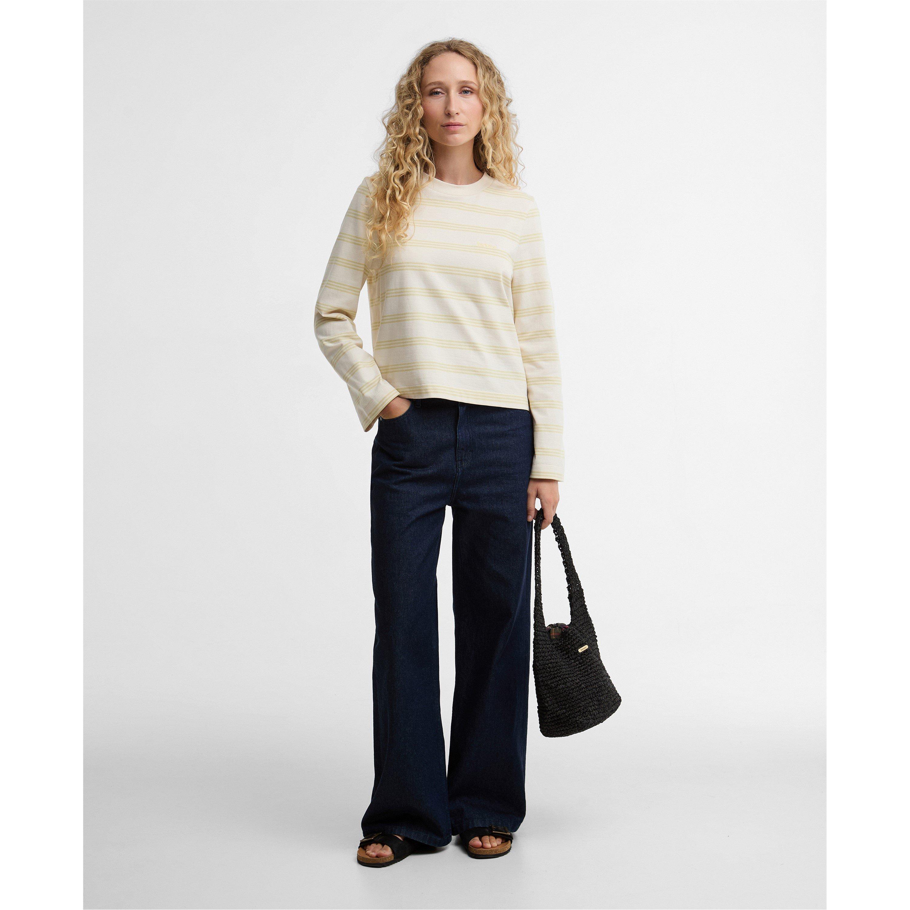 Ecru/Citrus Str - Barbour - Women's Long Sleeve T-Shirt - 6