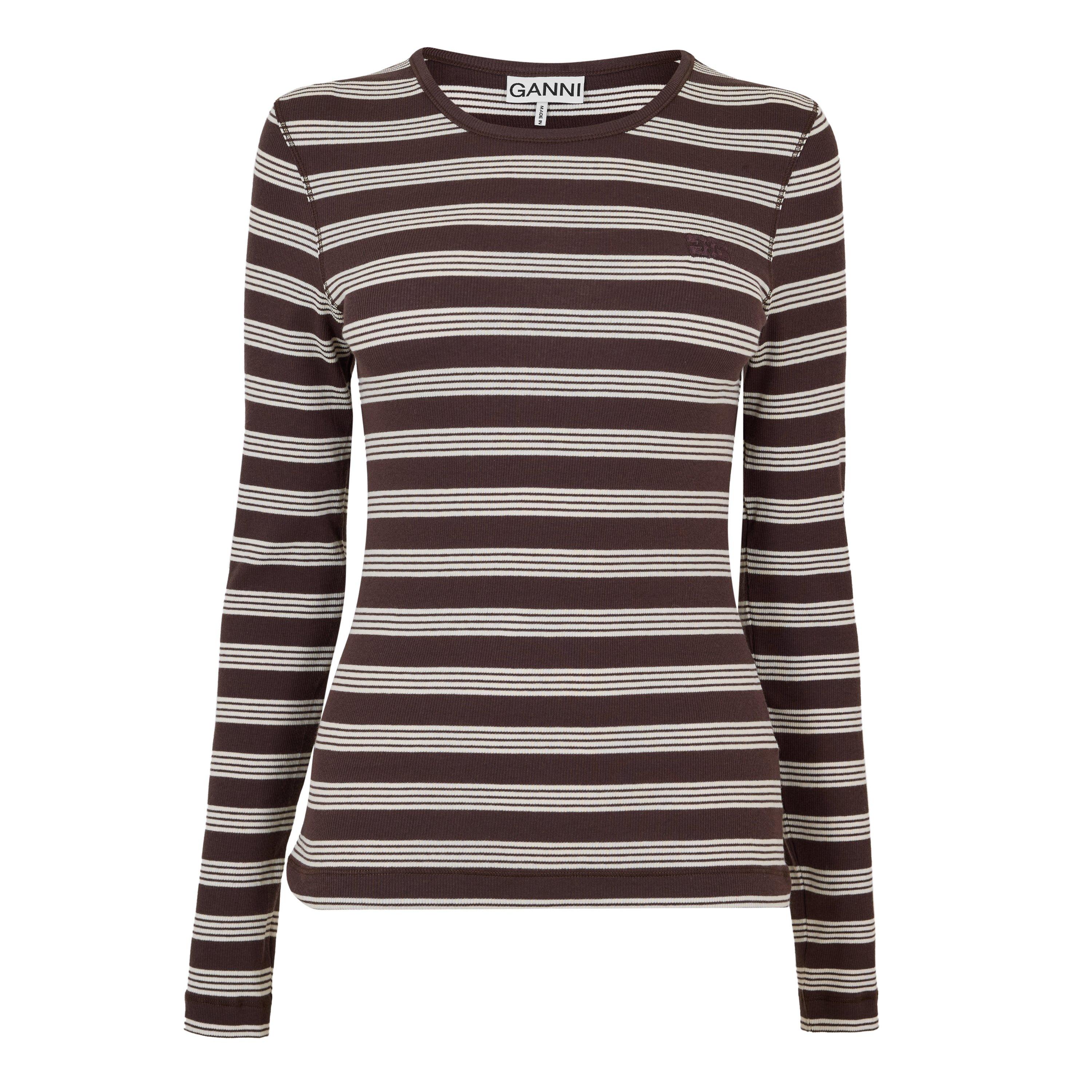 Ganni Women's Long Sleeve T-Shirt - Mole - Size 10 (36)