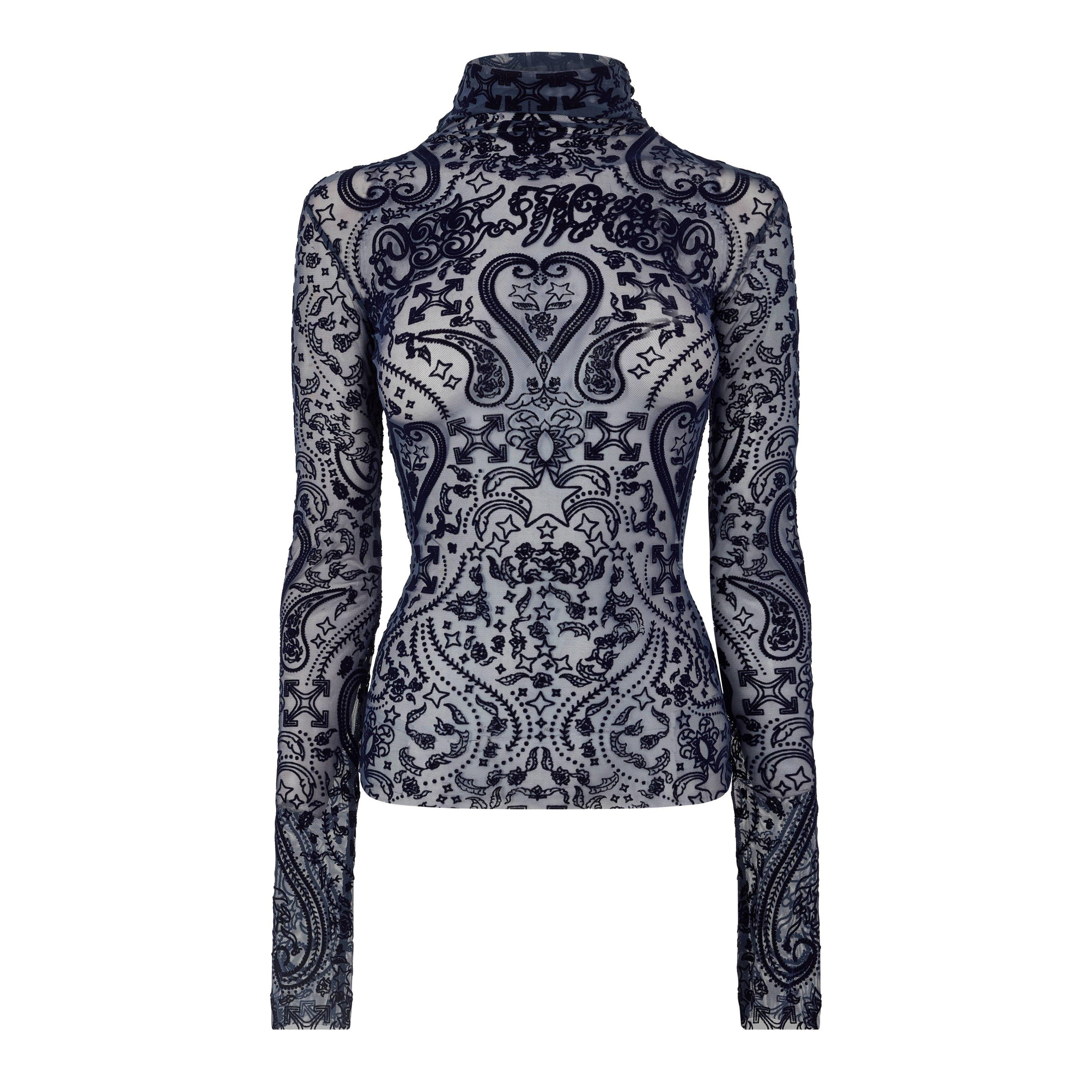 Dark Saphire - Off White - Off Paisley Top Ld63 - 1