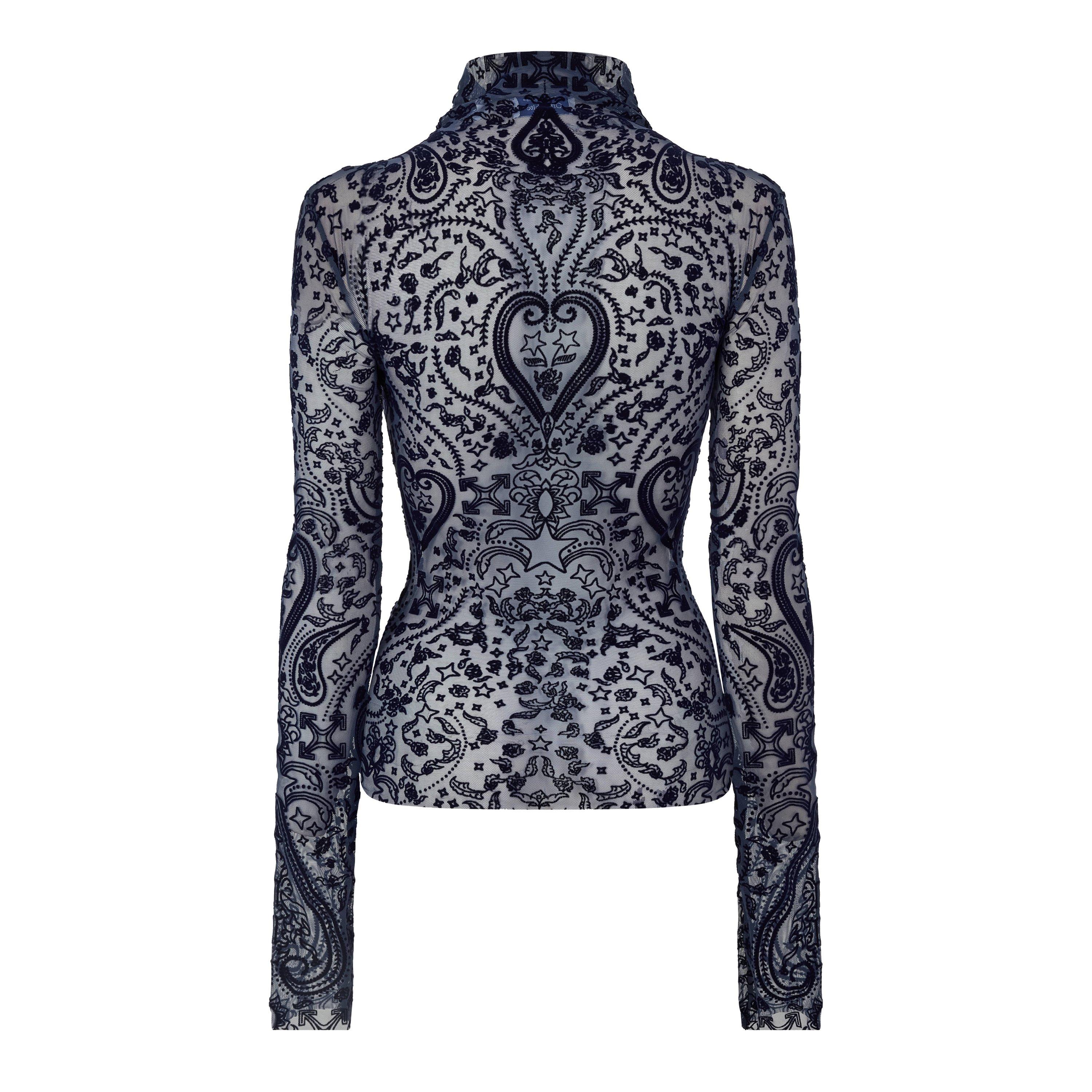 Dark Saphire - Off White - Off Paisley Top Ld63 - 2