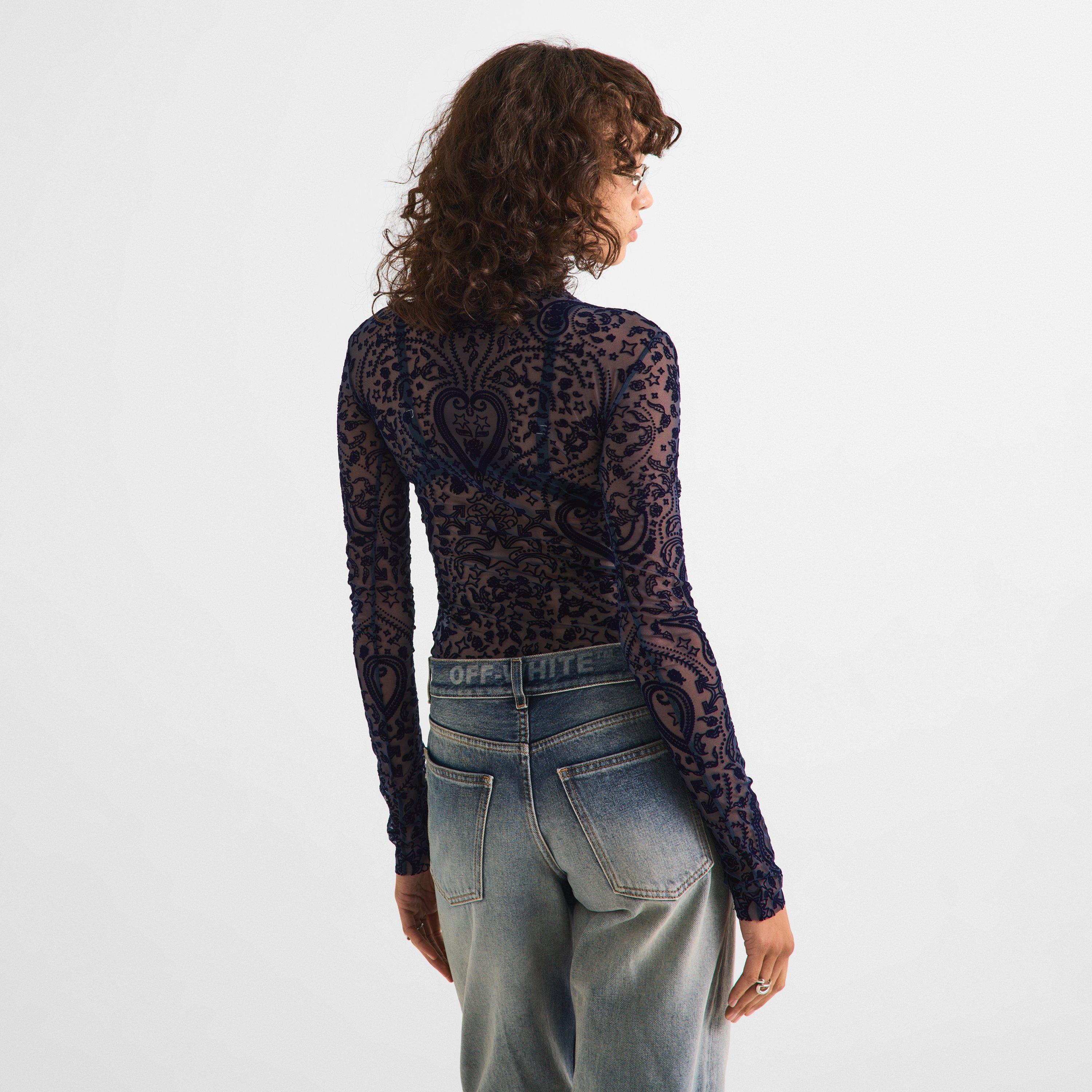 Dark Saphire - Off White - Off Paisley Top Ld63 - 4