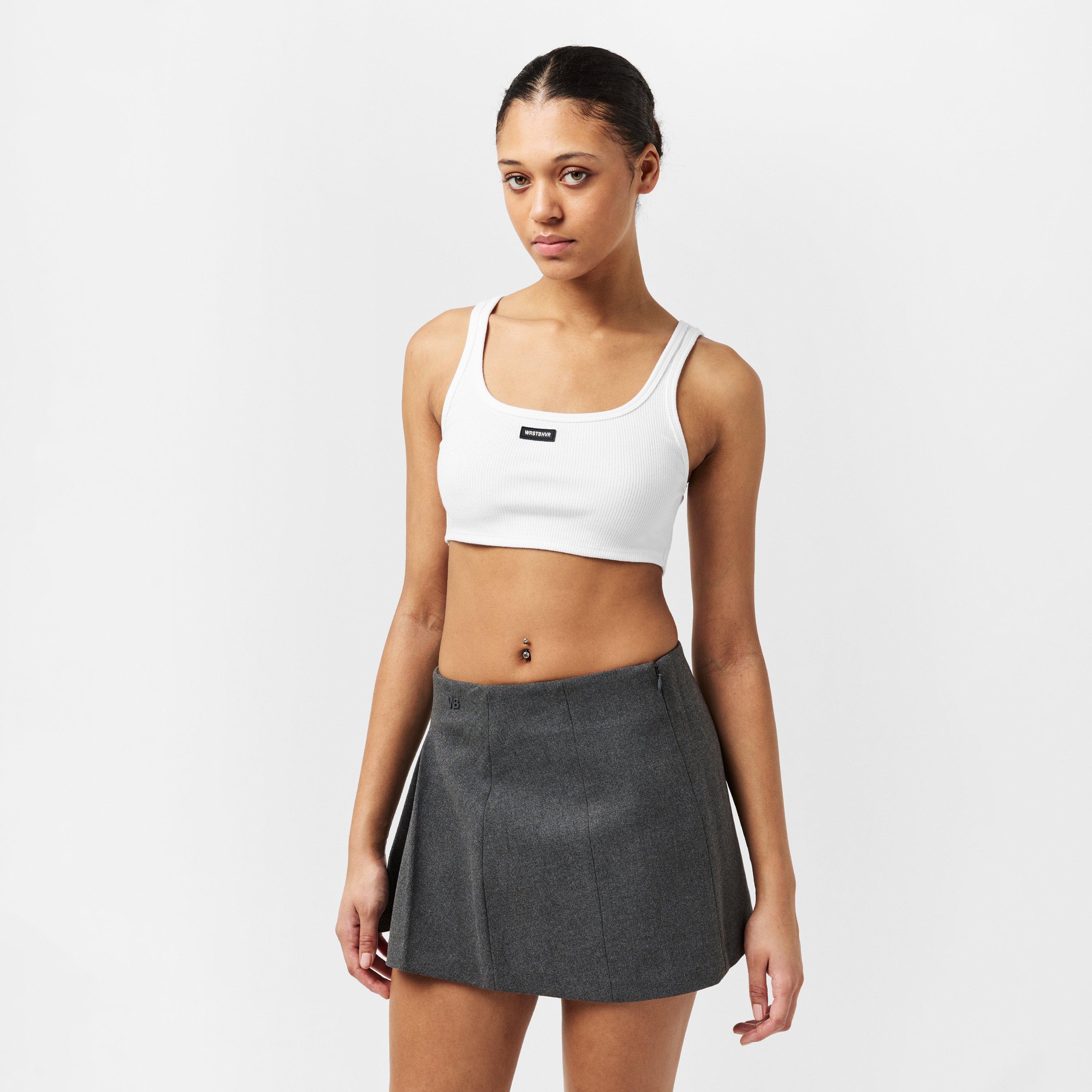 White - WRSTBHVR - Women's Worst B Jetty Strappy Crop Top - 3