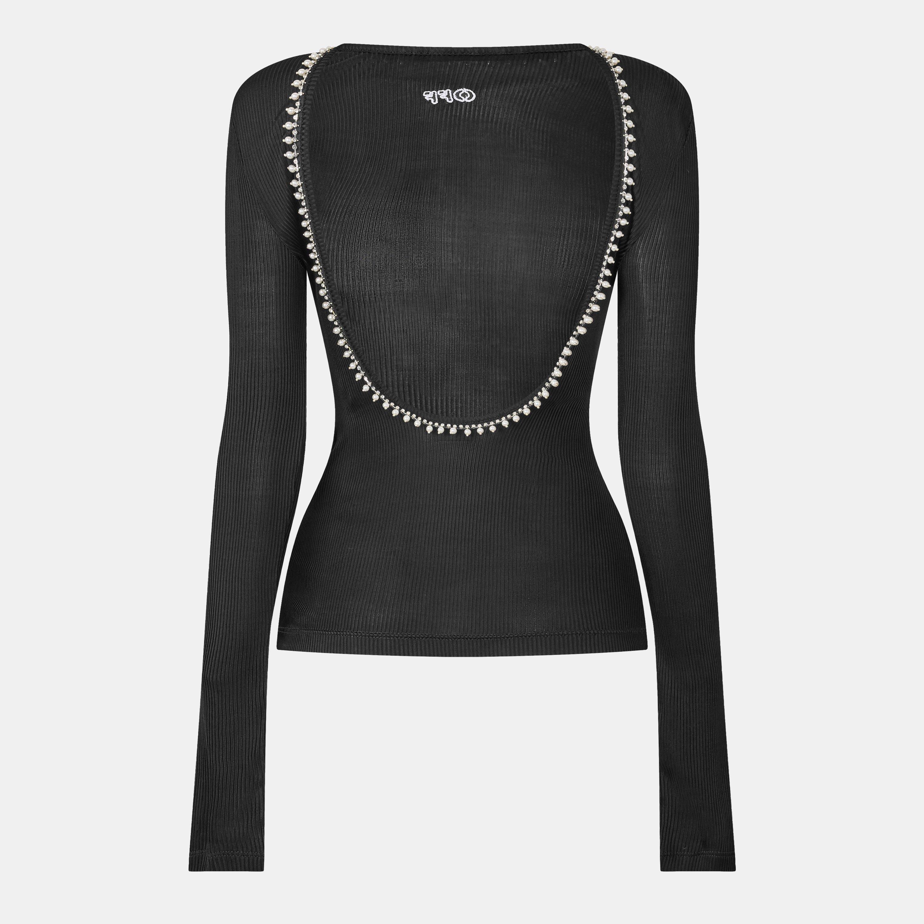 Black/White - Off White - Women's Long-Sleeve T-Shirt - 2