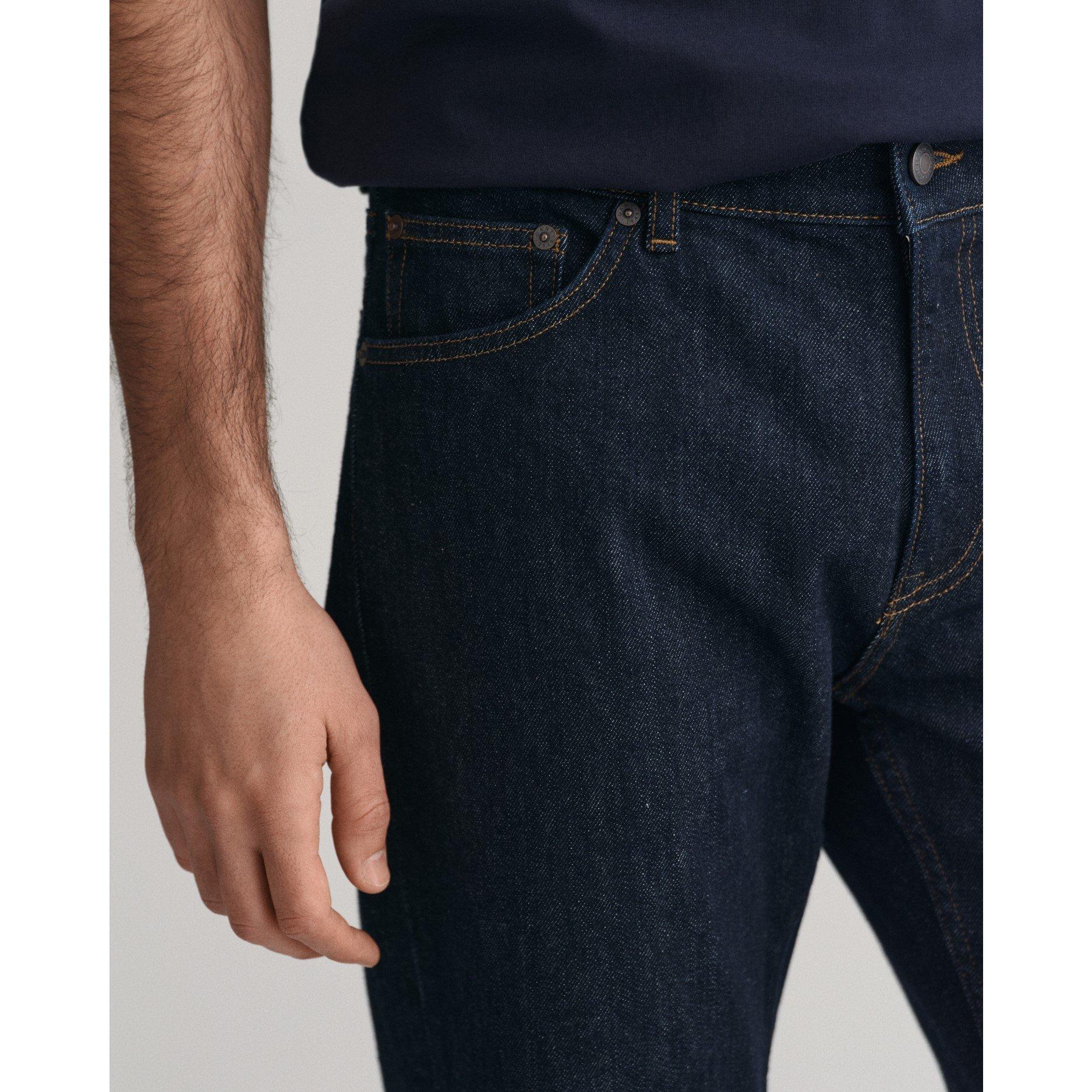 Dark Blue - Gant - Regular Fit Jeans - 4