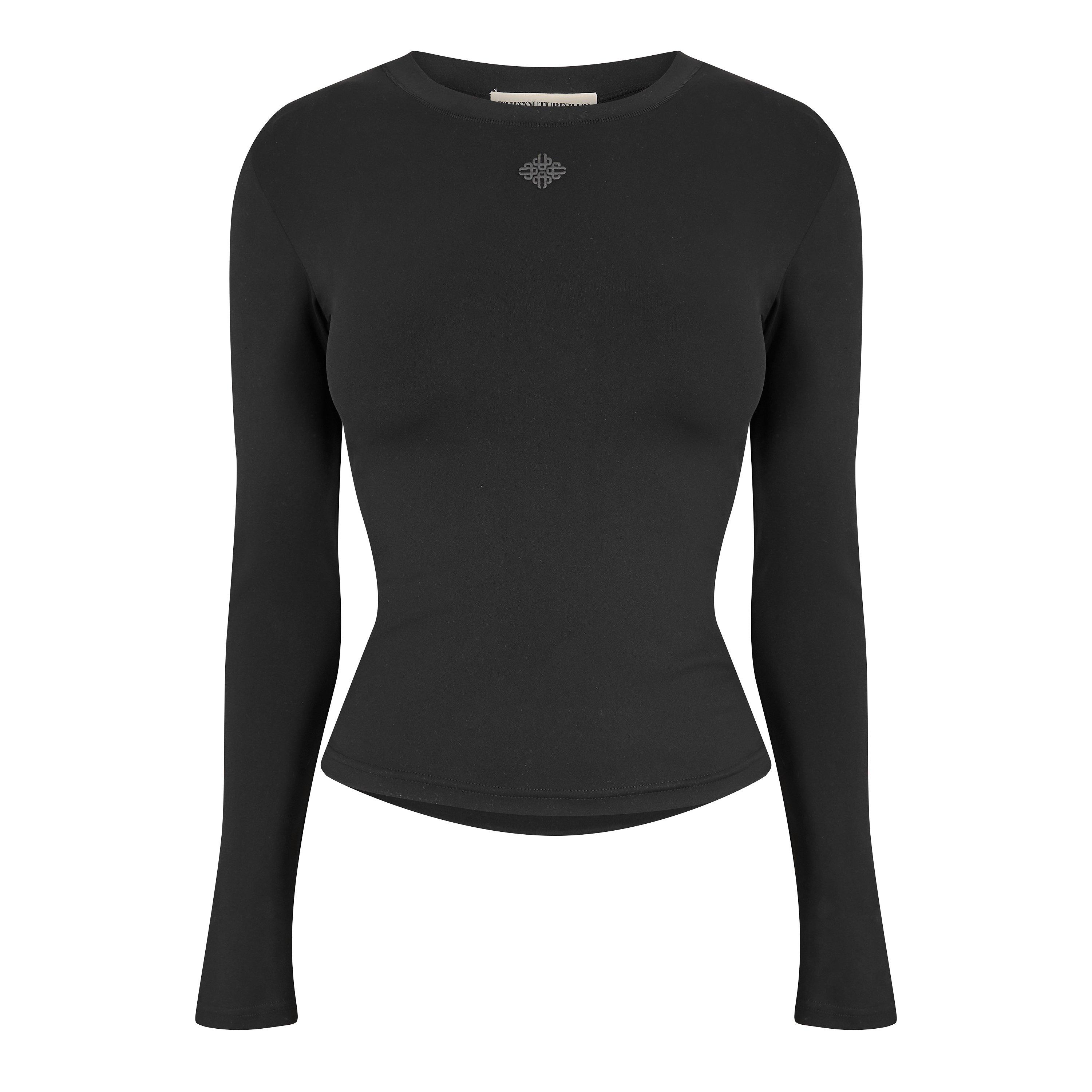 Black - The Couture Club - Womens Sculpting Stretch Long Sleeve T-Shirt - 1