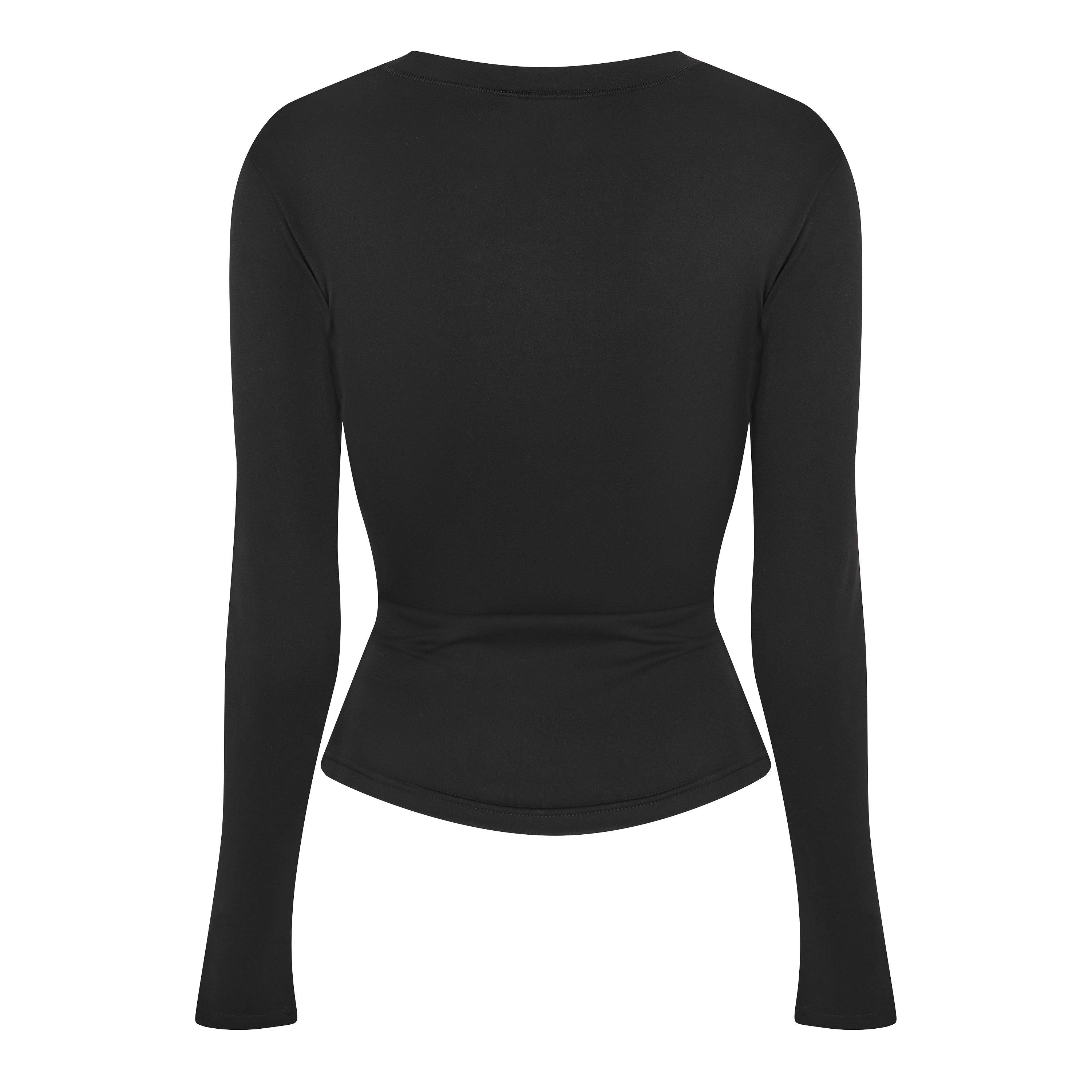 Black - The Couture Club - Womens Sculpting Stretch Long Sleeve T-Shirt - 2