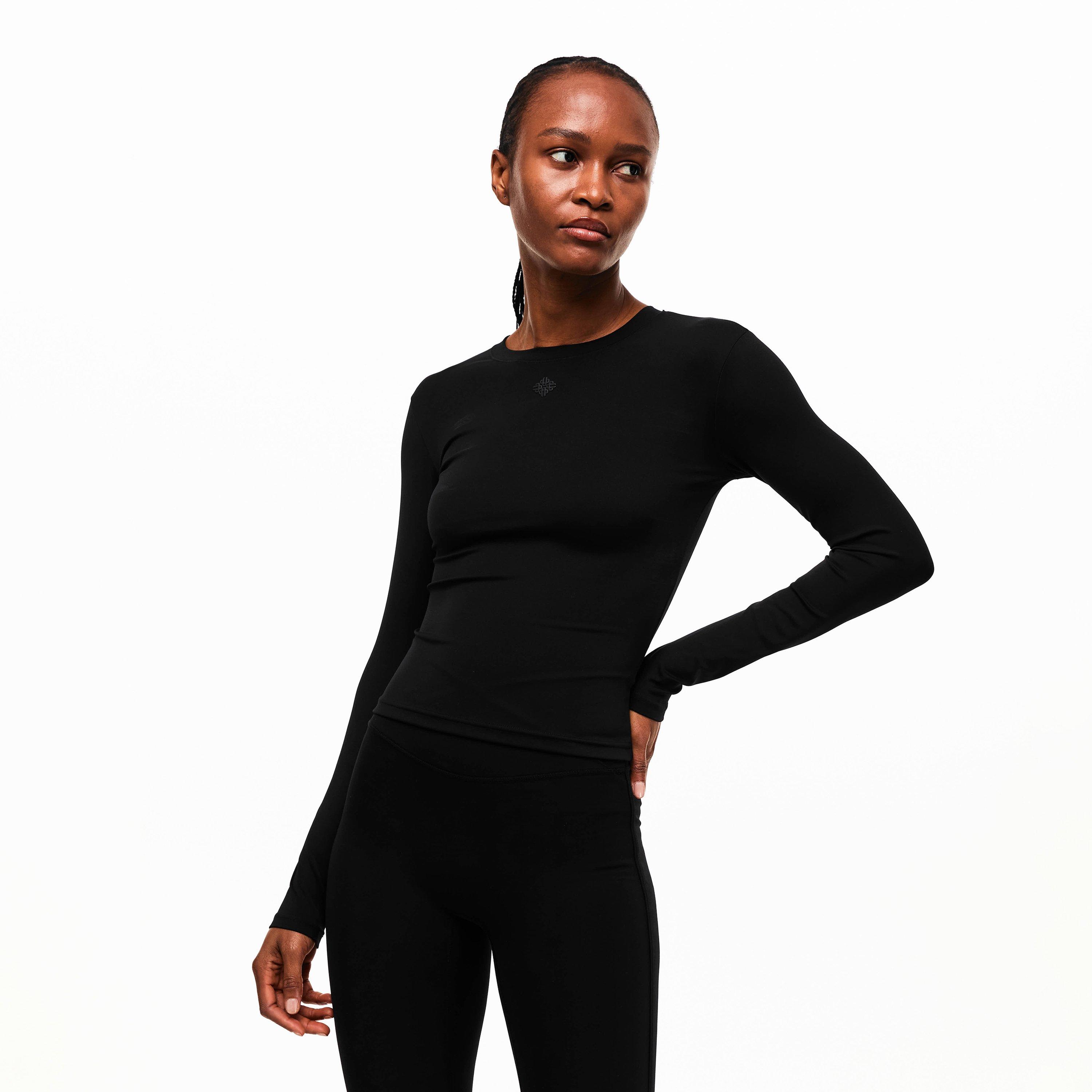 Black - The Couture Club - Womens Sculpting Stretch Long Sleeve T-Shirt - 3