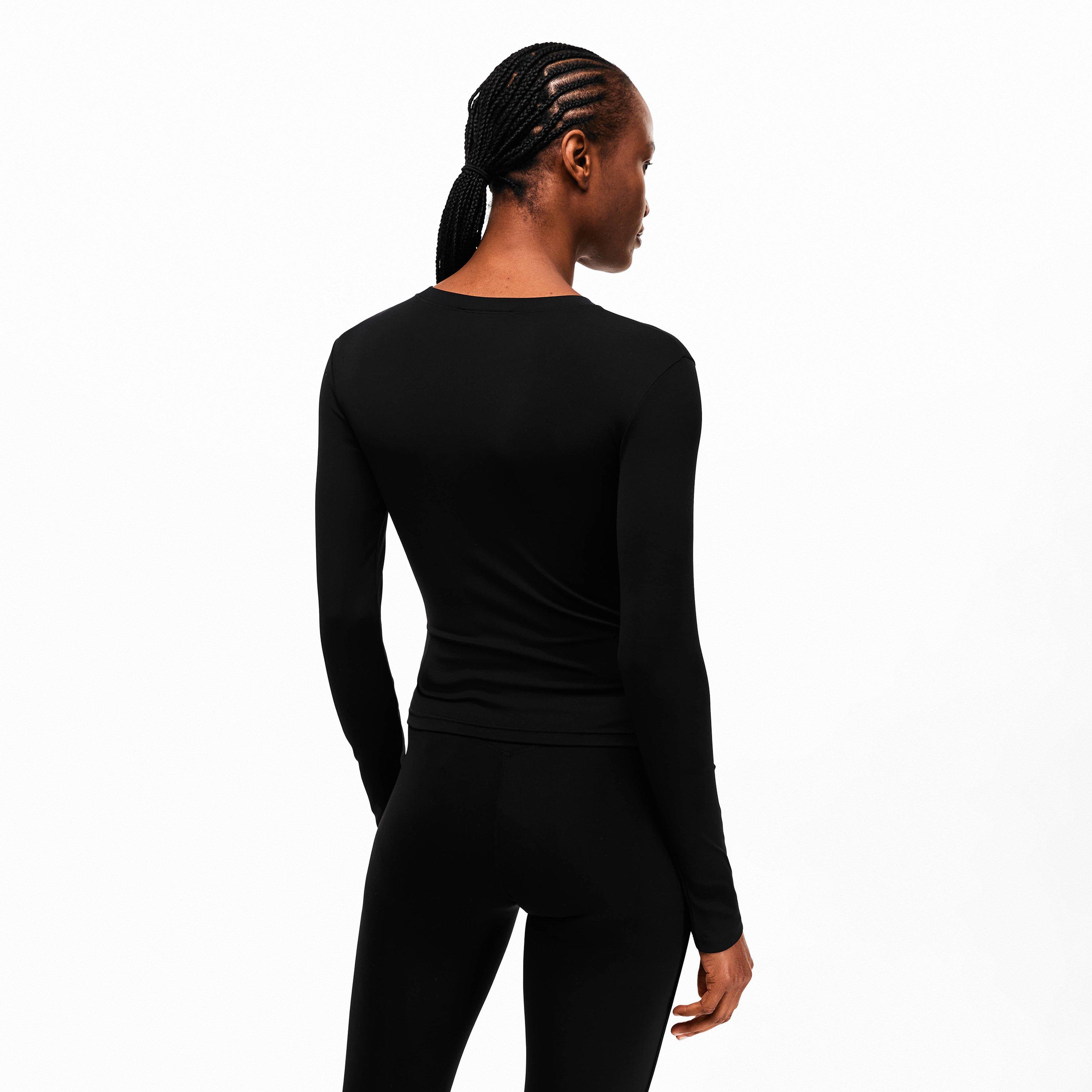 Black - The Couture Club - Womens Sculpting Stretch Long Sleeve T-Shirt - 4