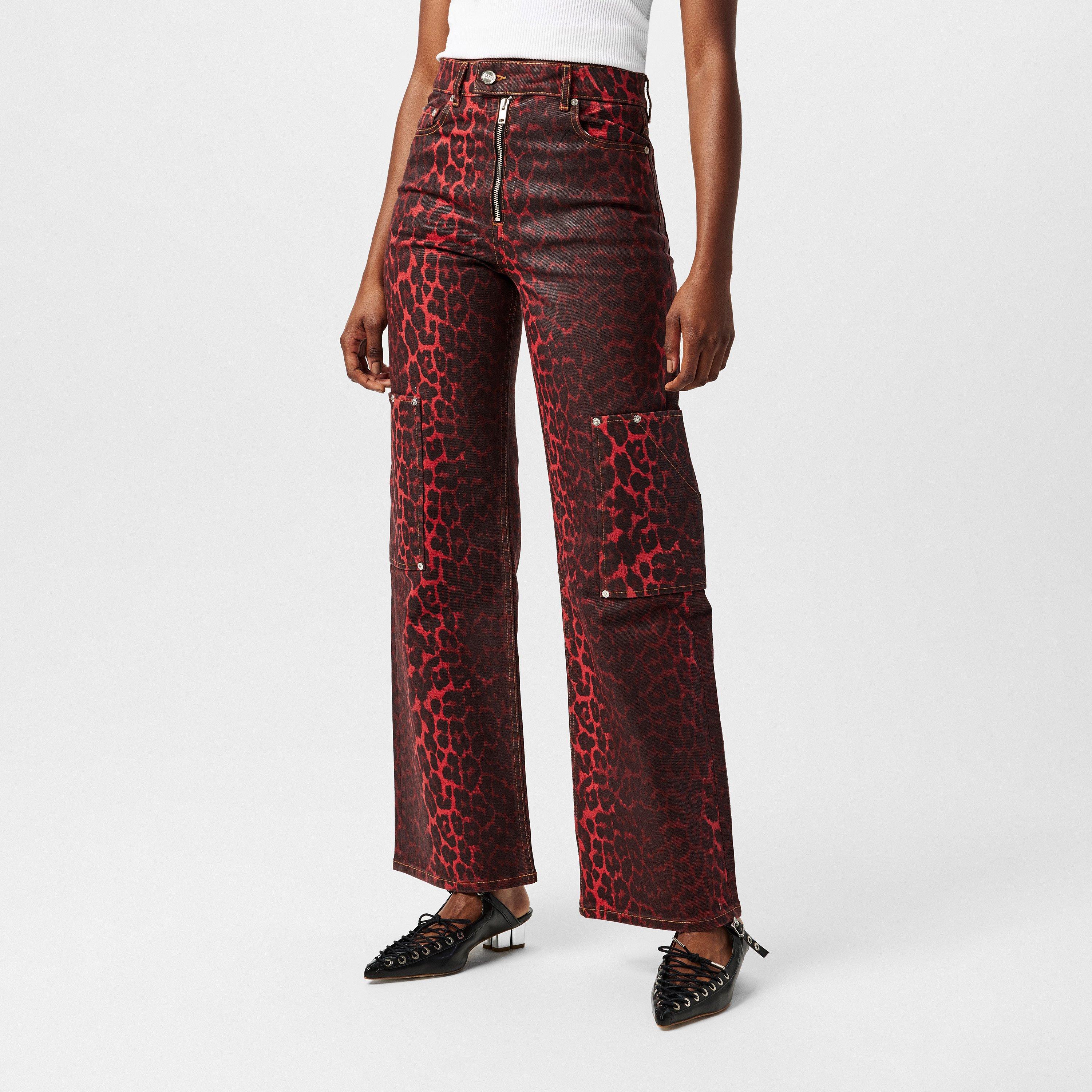 Racing Red - Ganni - Andi Cargo Jeans - 3