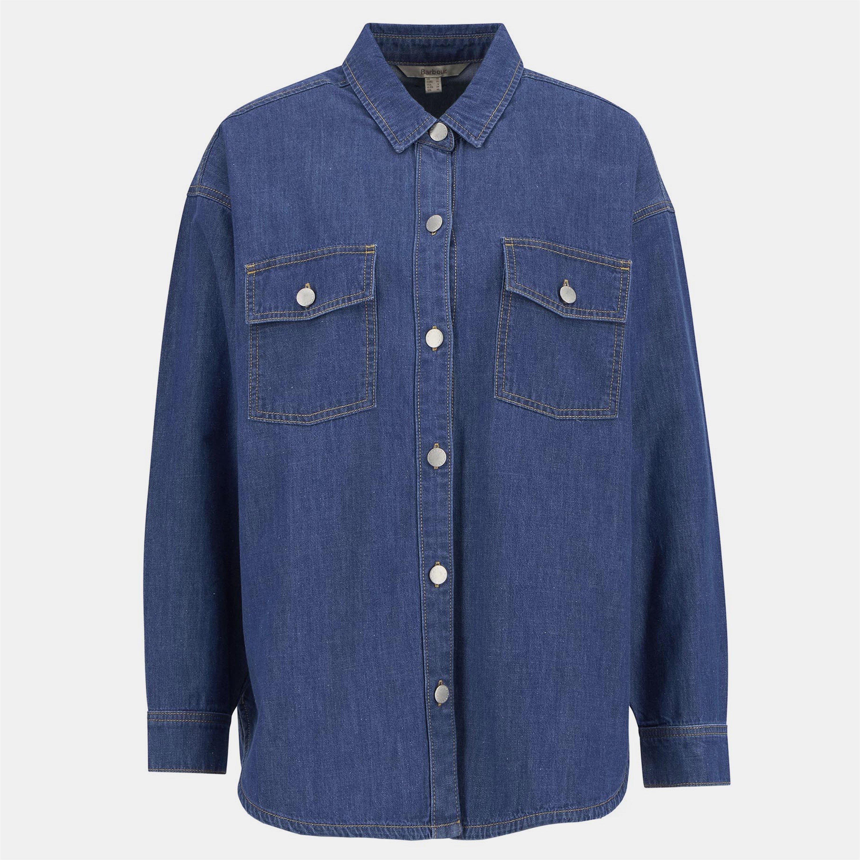Authentic - Barbour - Women's Woodrow Long Sleeve Tailored Fit Denim Shirt - 1
