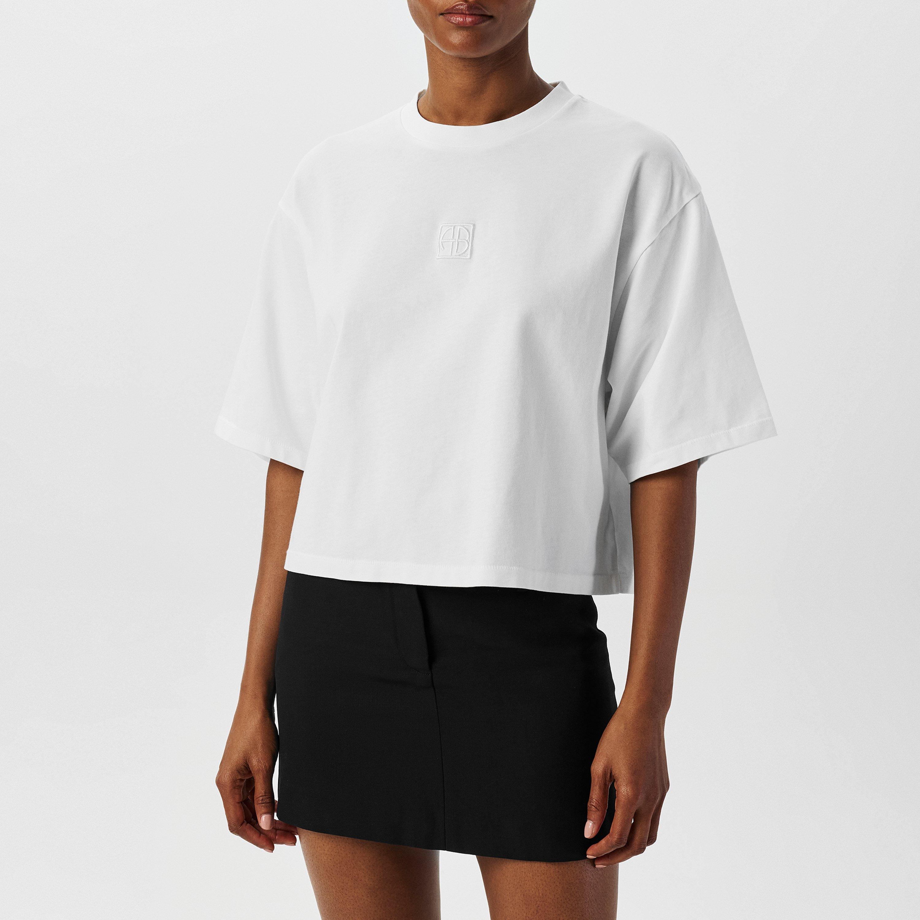 IVORY - Anine Bing - Women's Myers Short-Sleeve Crop Top - 3