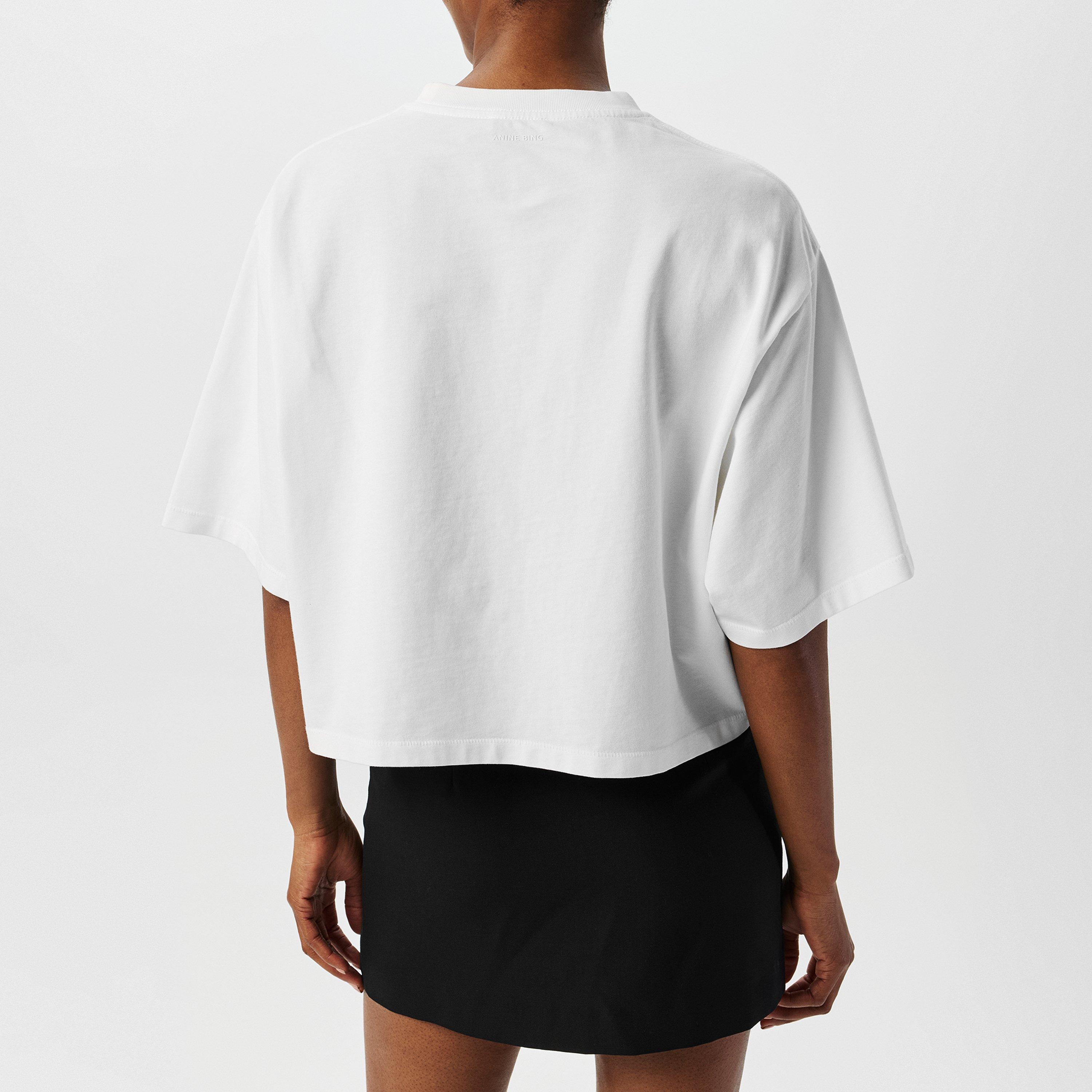 IVORY - Anine Bing - Women's Myers Short-Sleeve Crop Top - 4