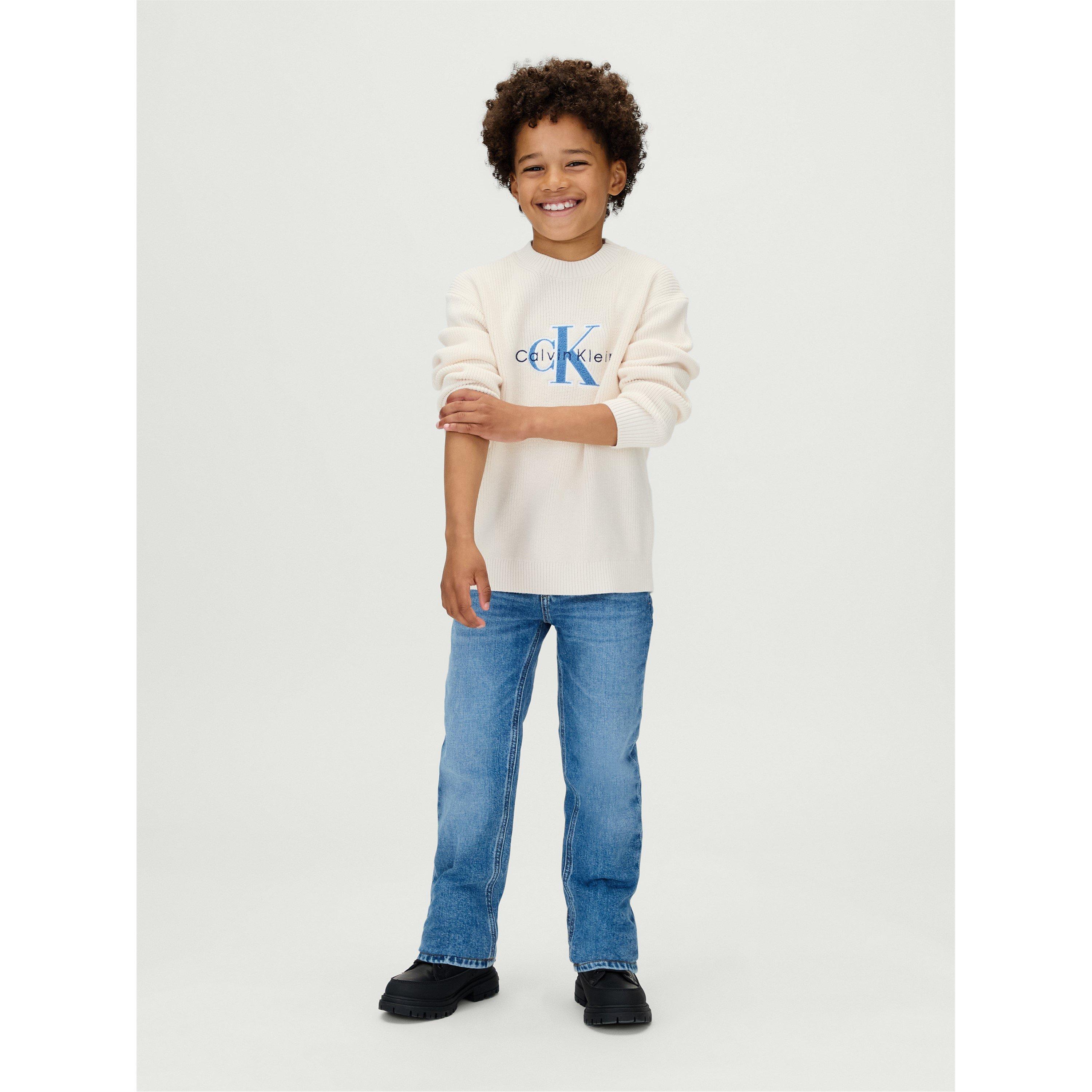 Mid Blue 1A4 - Calvin Klein Jeans - Kids' Straight Leg Jeans - 4