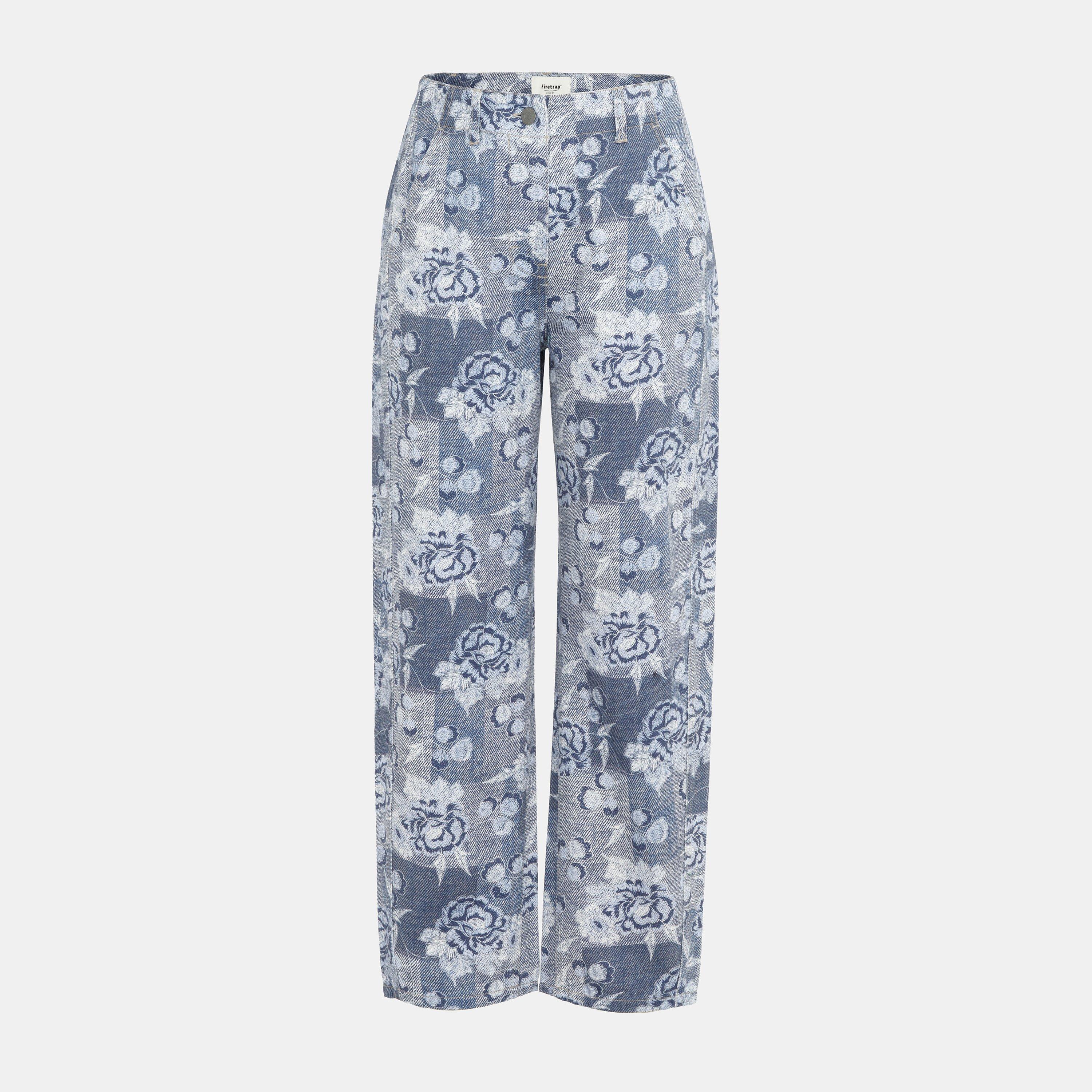 Blue Floral - Firetrap - Print Jeans Ladies - 1