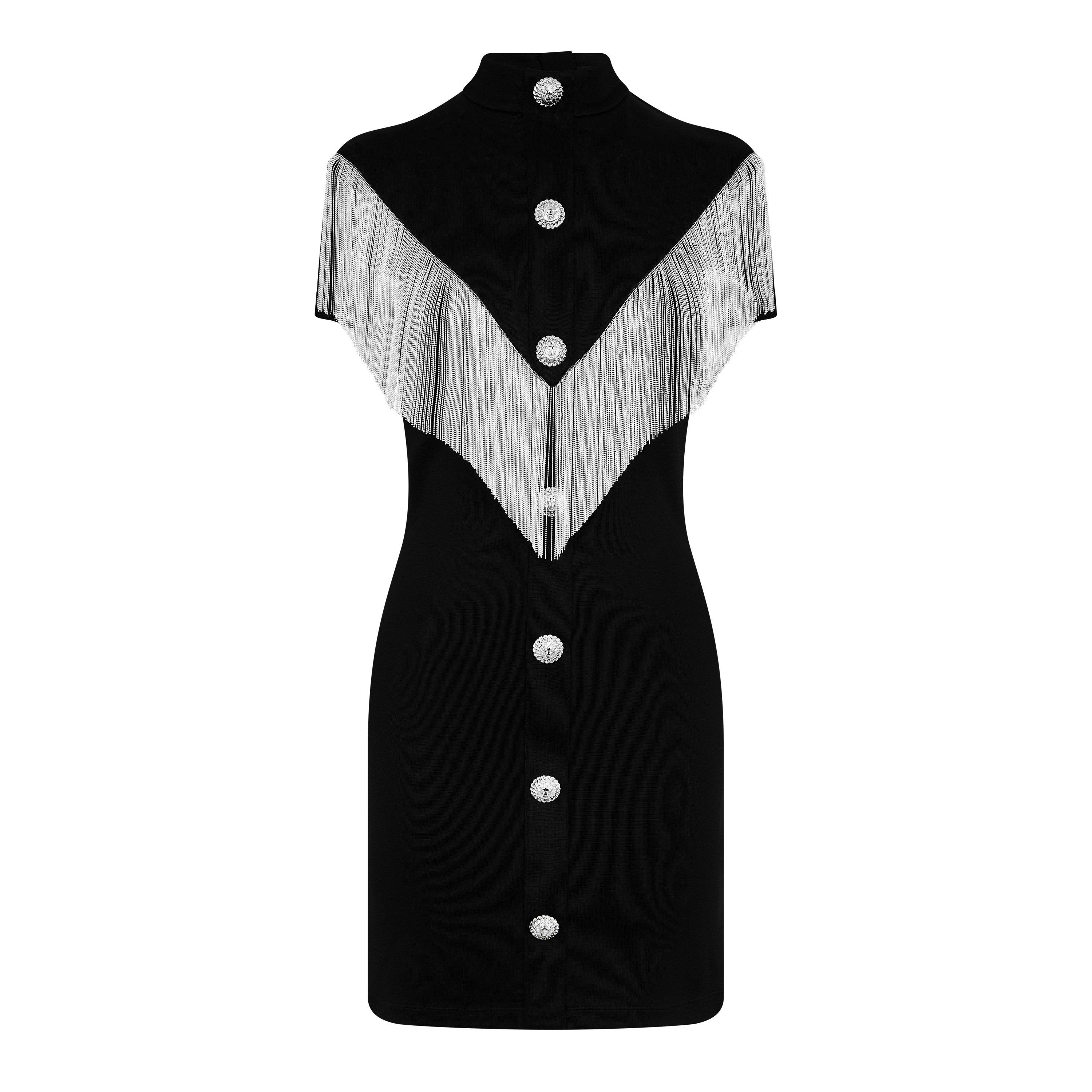 NOIR/ARGENT - Balmain - Fringed Mini Dress - 5