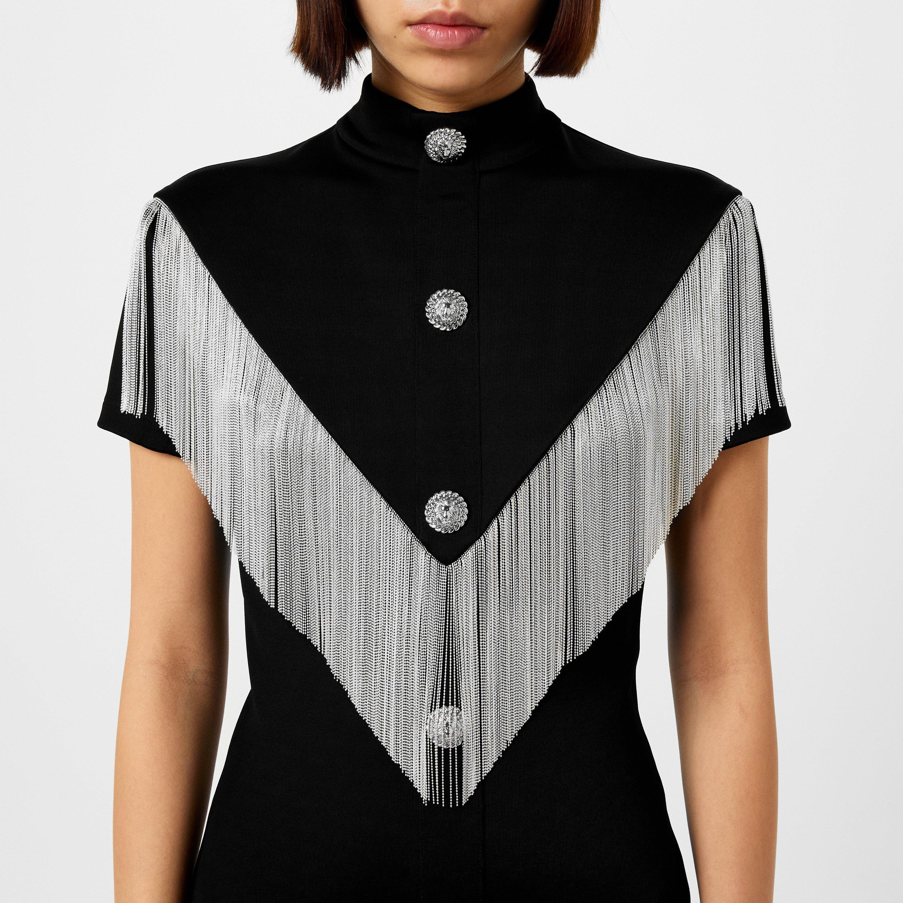 NOIR/ARGENT - Balmain - Fringed Mini Dress - 4