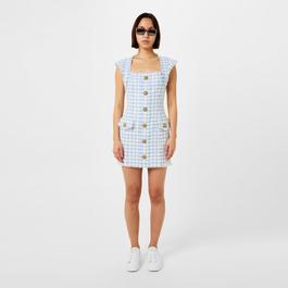 Balmain Gingham Tweed Mini Dress