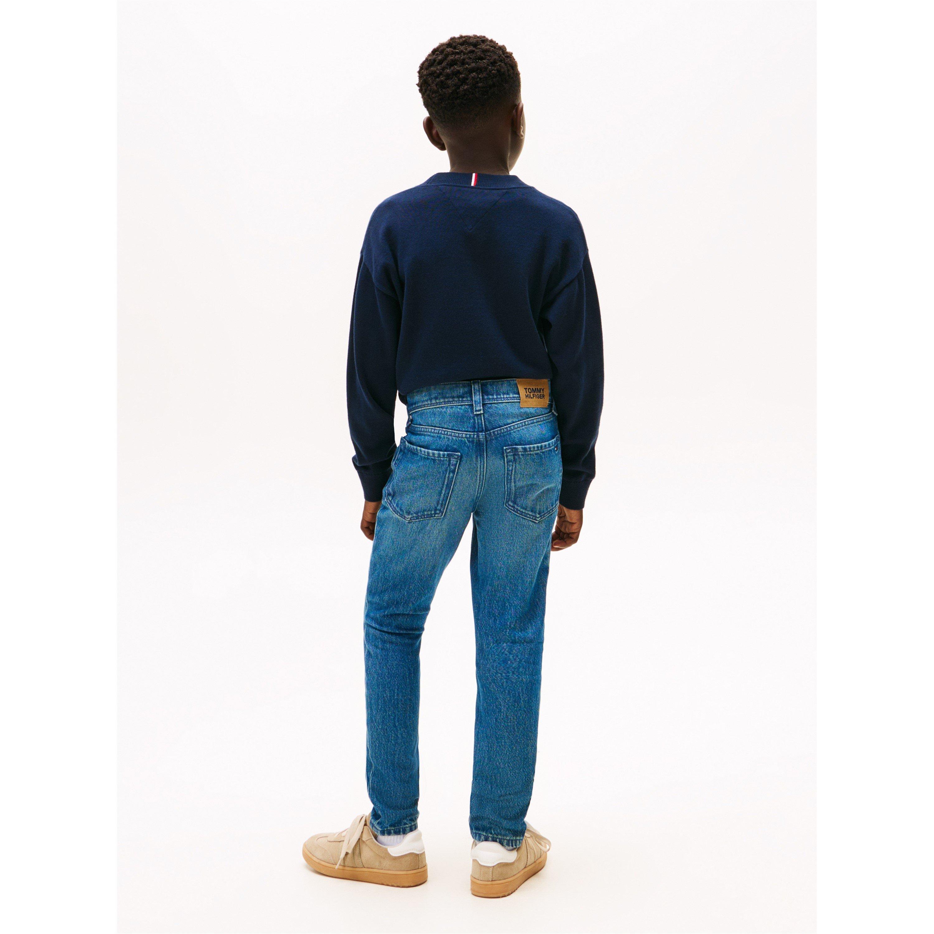 Mid Blue 1CD - Tommy Hilfiger - Kids' Scanton Straight Leg Jeans - 4