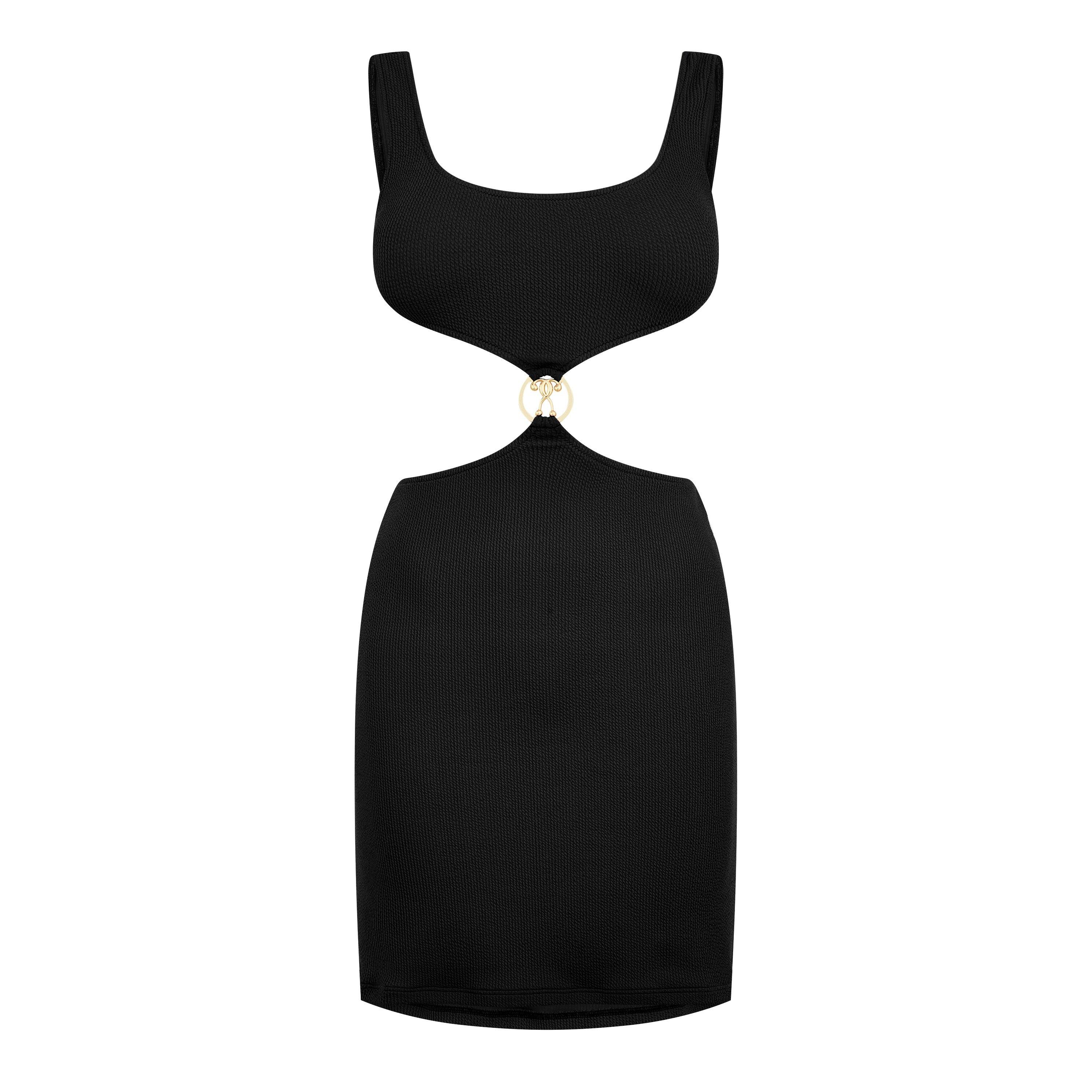 Black V0555 - Moschino - Women's Cut Out Mini Dress - 5