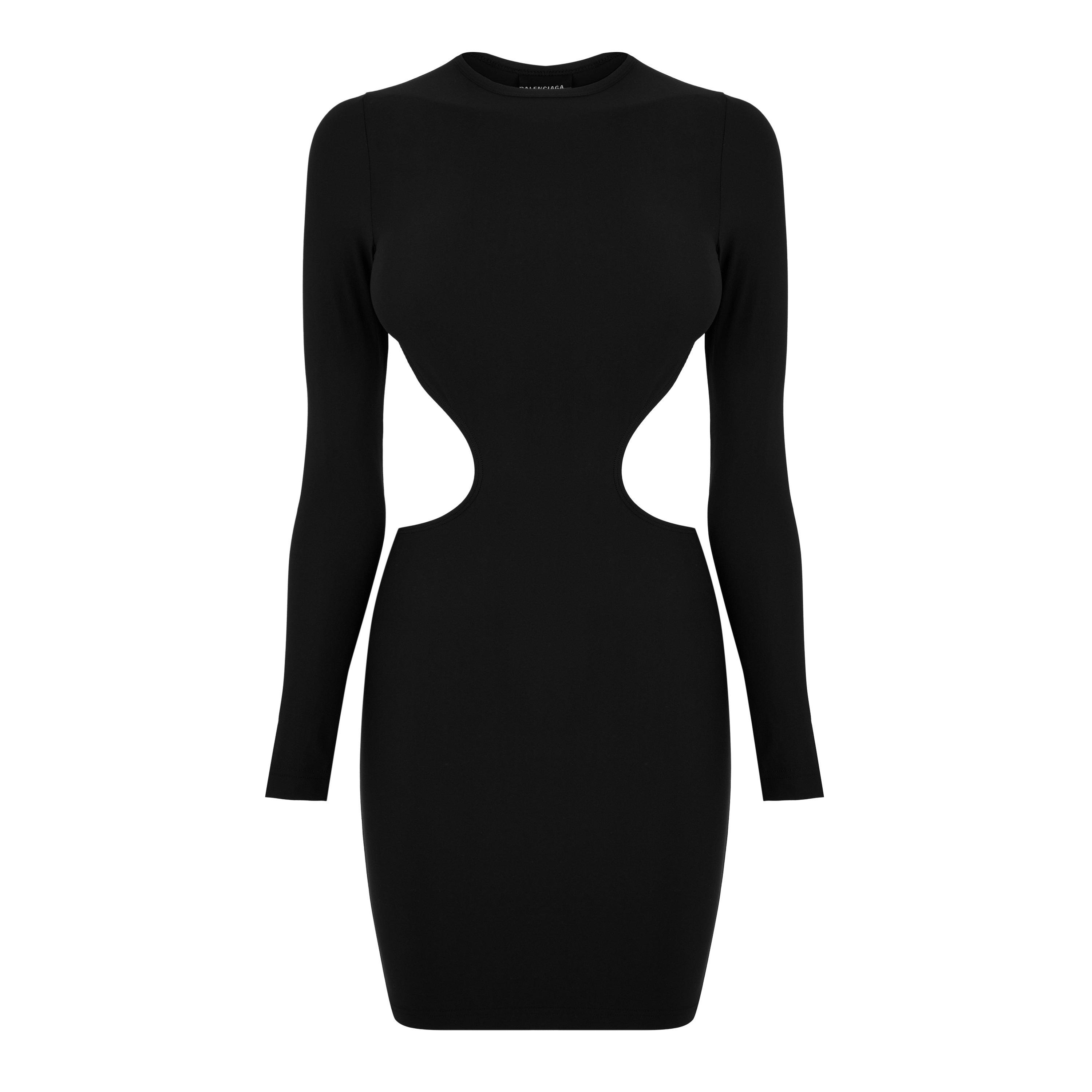 Black - Balenciaga - Cut Out Long Sleeve Mini Dress - 5