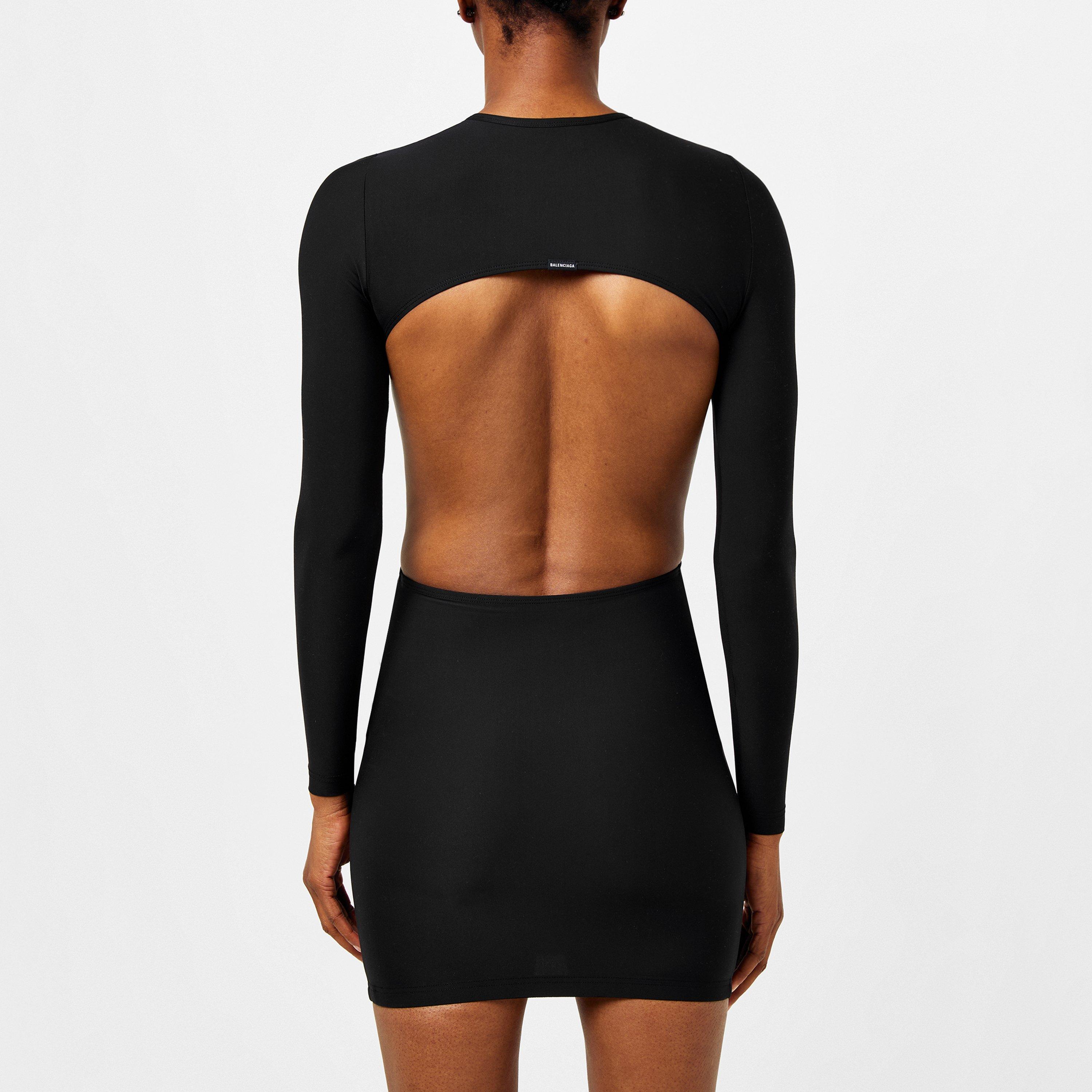 Black - Balenciaga - Cut Out Long Sleeve Mini Dress - 3