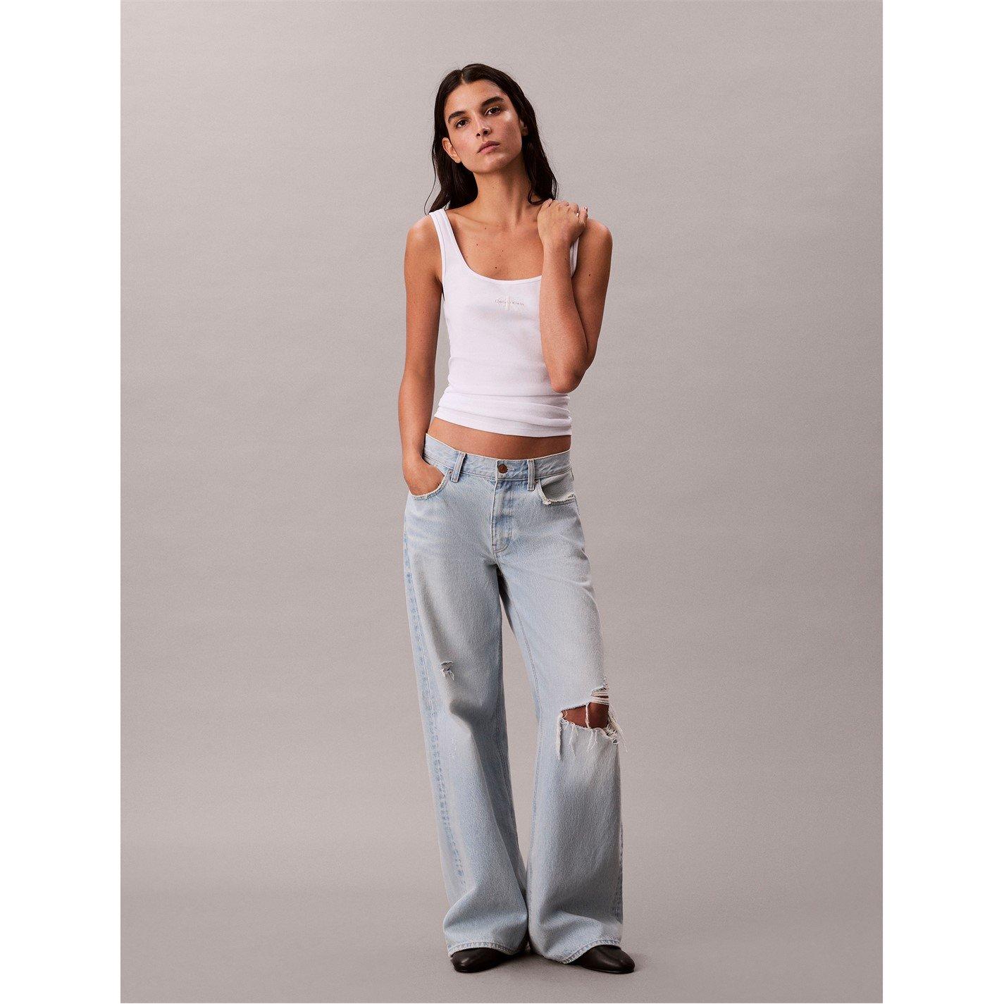 White - Calvin Klein Jeans - Womens CKJ Mono Scoop Vest - 2
