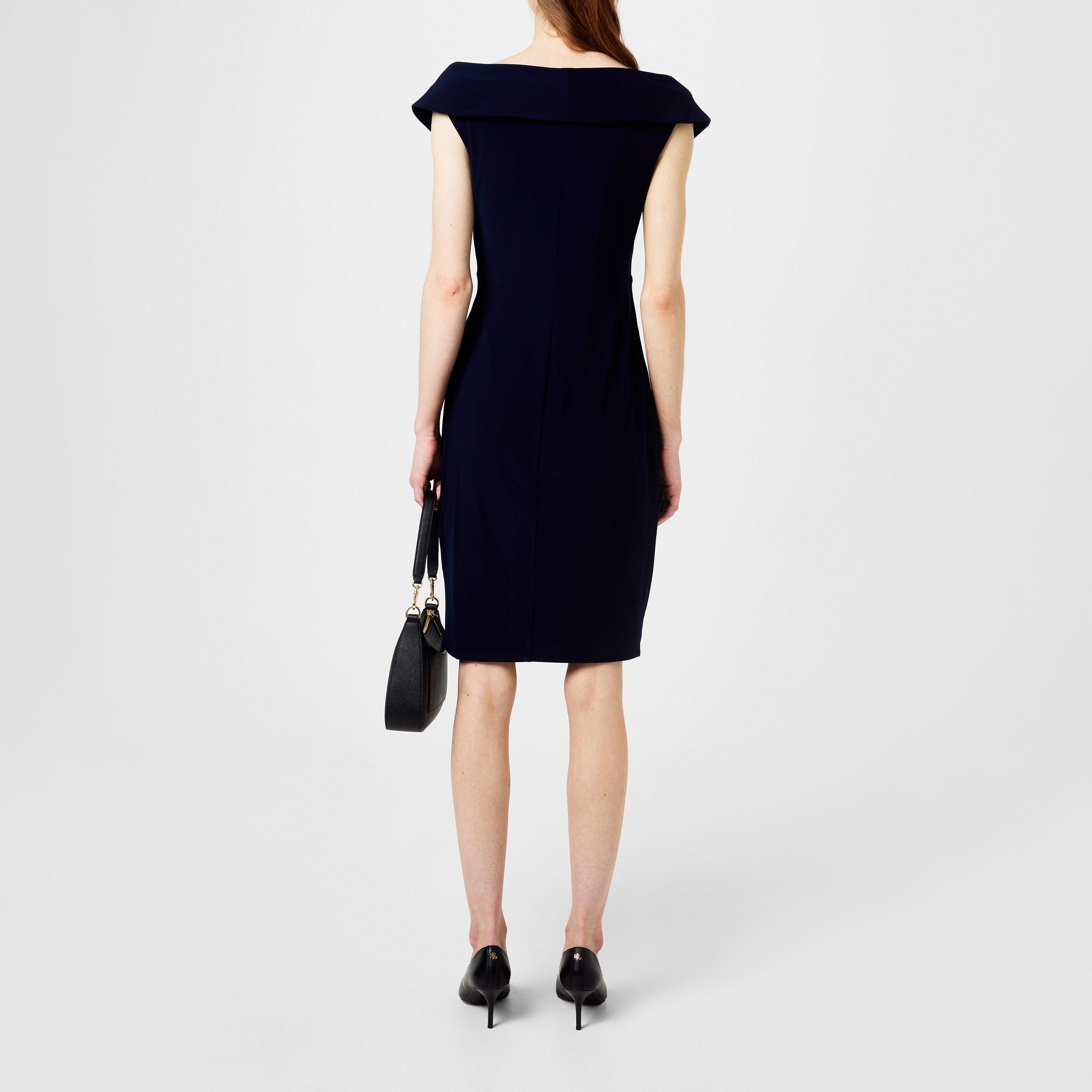 Lighthouse Navy - Lauren by Ralph Lauren - Jersey Off-the-Shoulder Cocktail Dress - 4