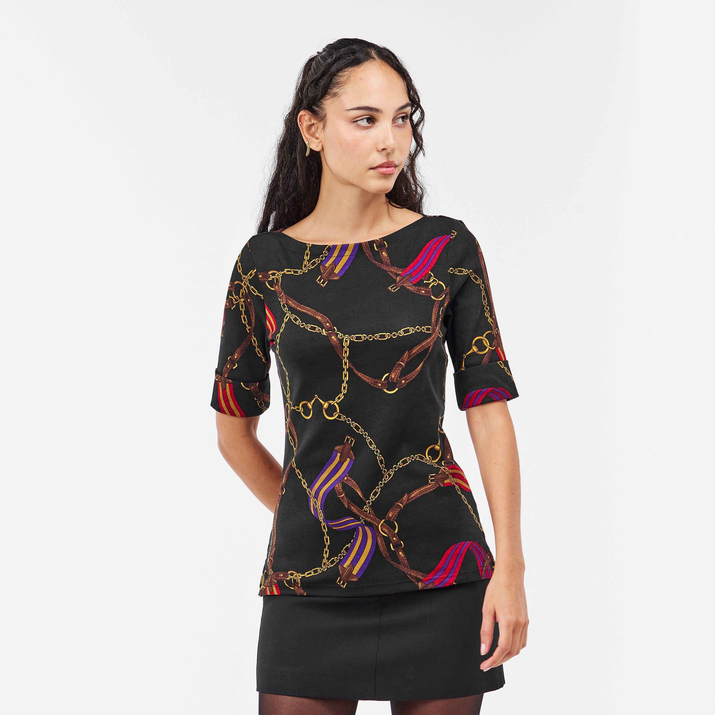 Black Multi - Lauren by Ralph Lauren - Women's Judy Long-Sleeve T-Shirt - 3