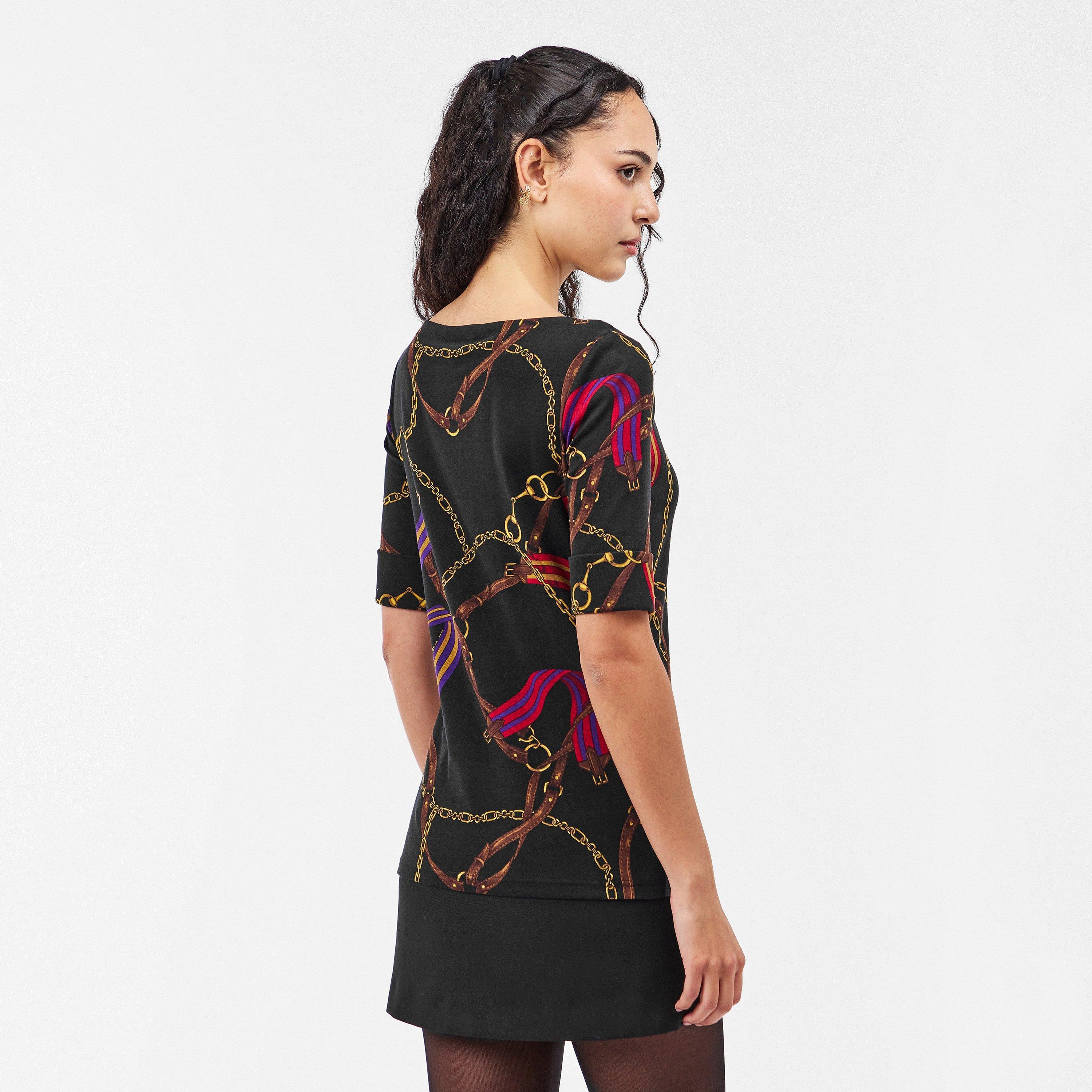 Black Multi - Lauren by Ralph Lauren - Women's Judy Long-Sleeve T-Shirt - 4