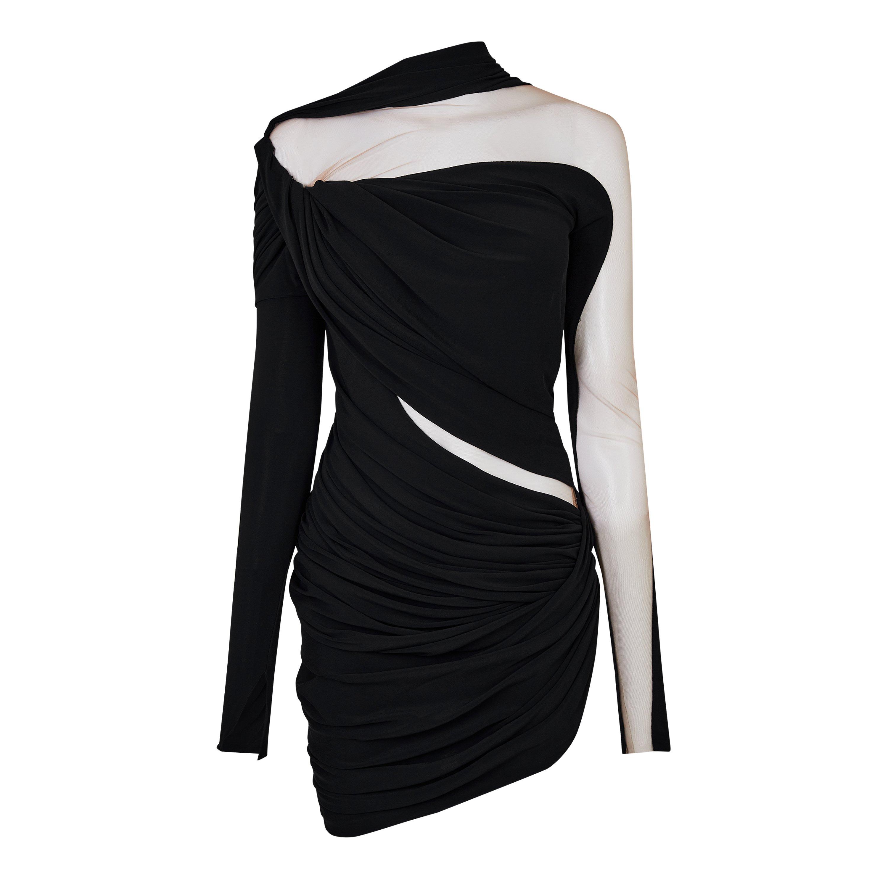 BLK/NUD - Mugler - Women's Cutout Mini Dress - 1