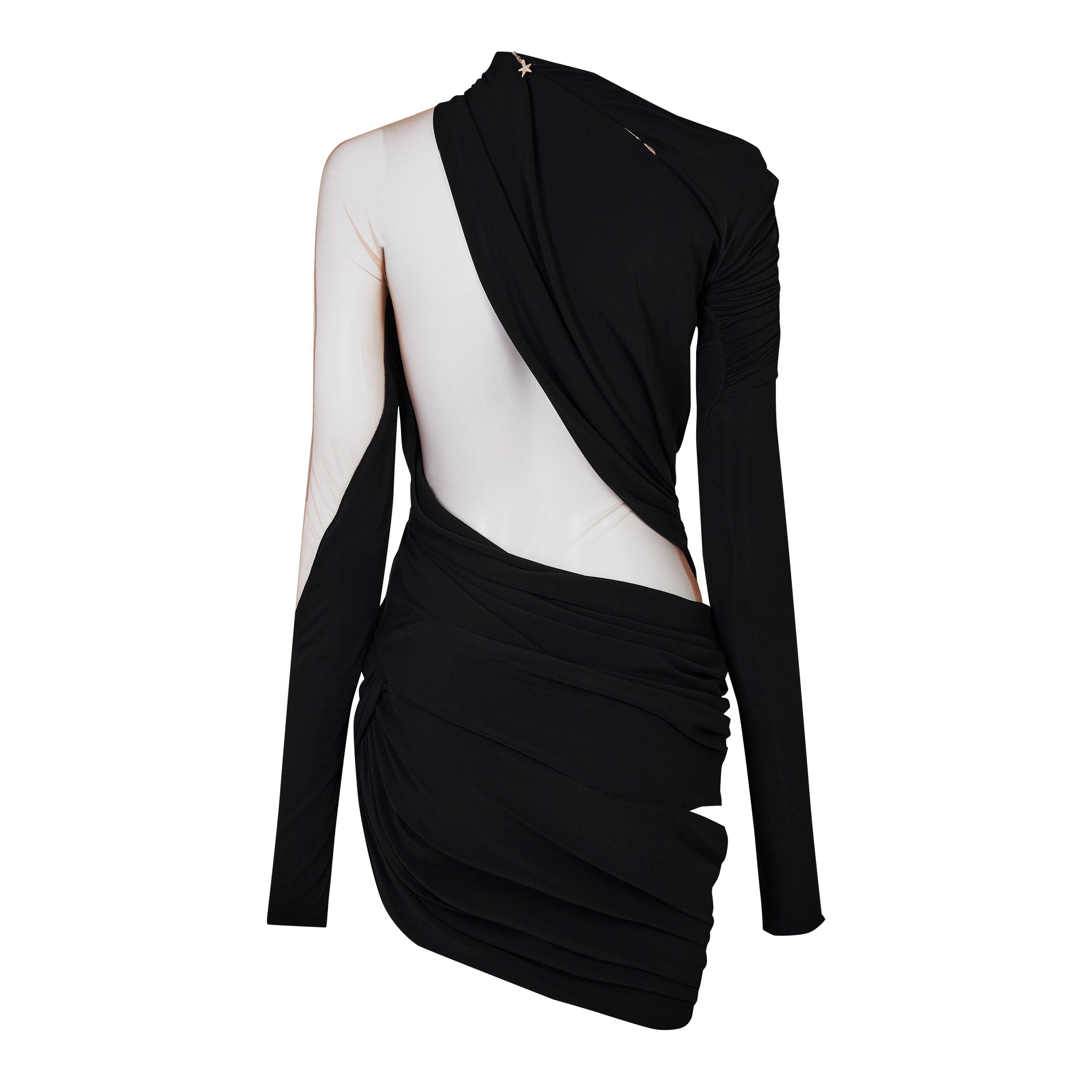 BLK/NUD - Mugler - Women's Cutout Mini Dress - 2