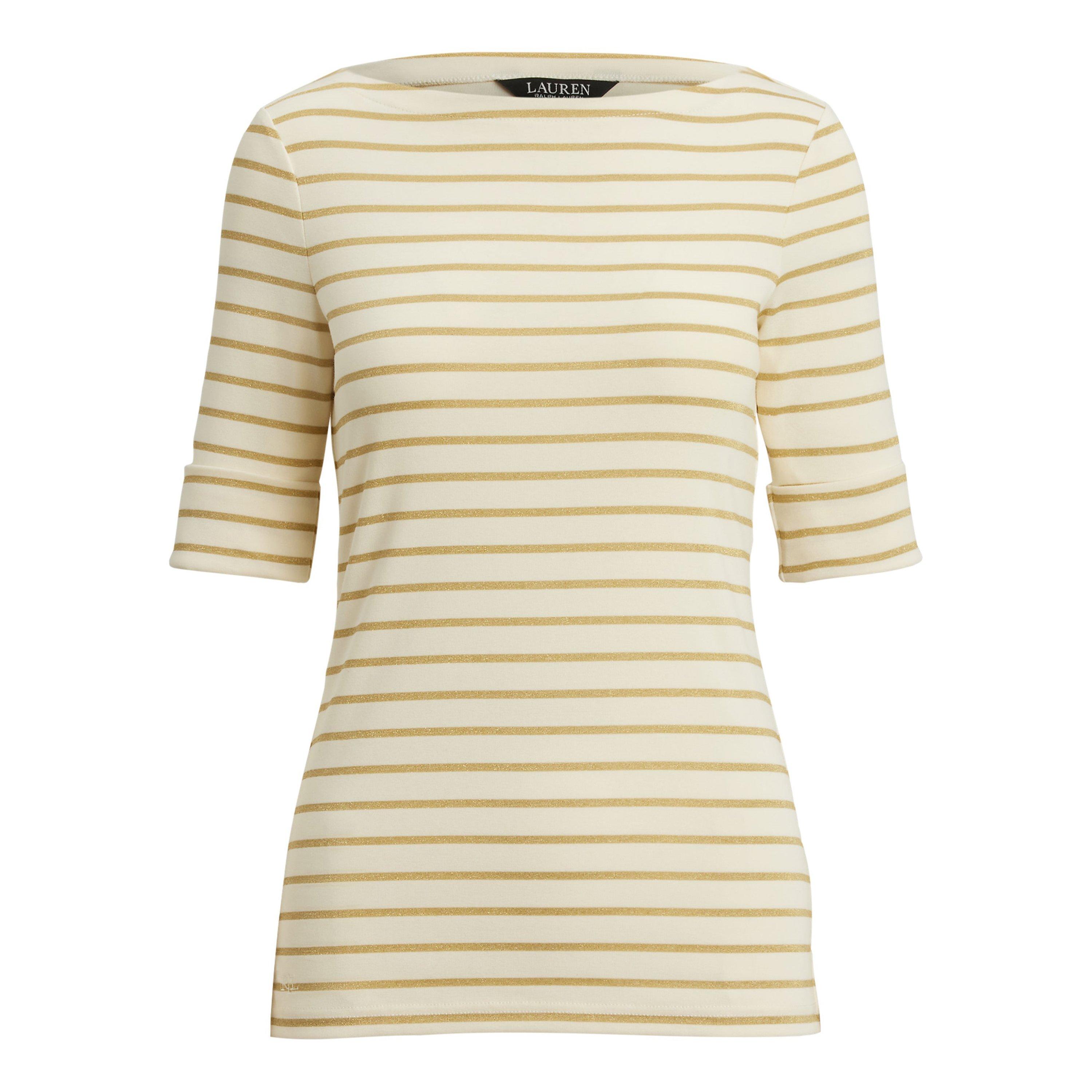 Masc Crm/Gold - Lauren by Ralph Lauren - Women's Judy Long Sleeve T-Shirt - 1