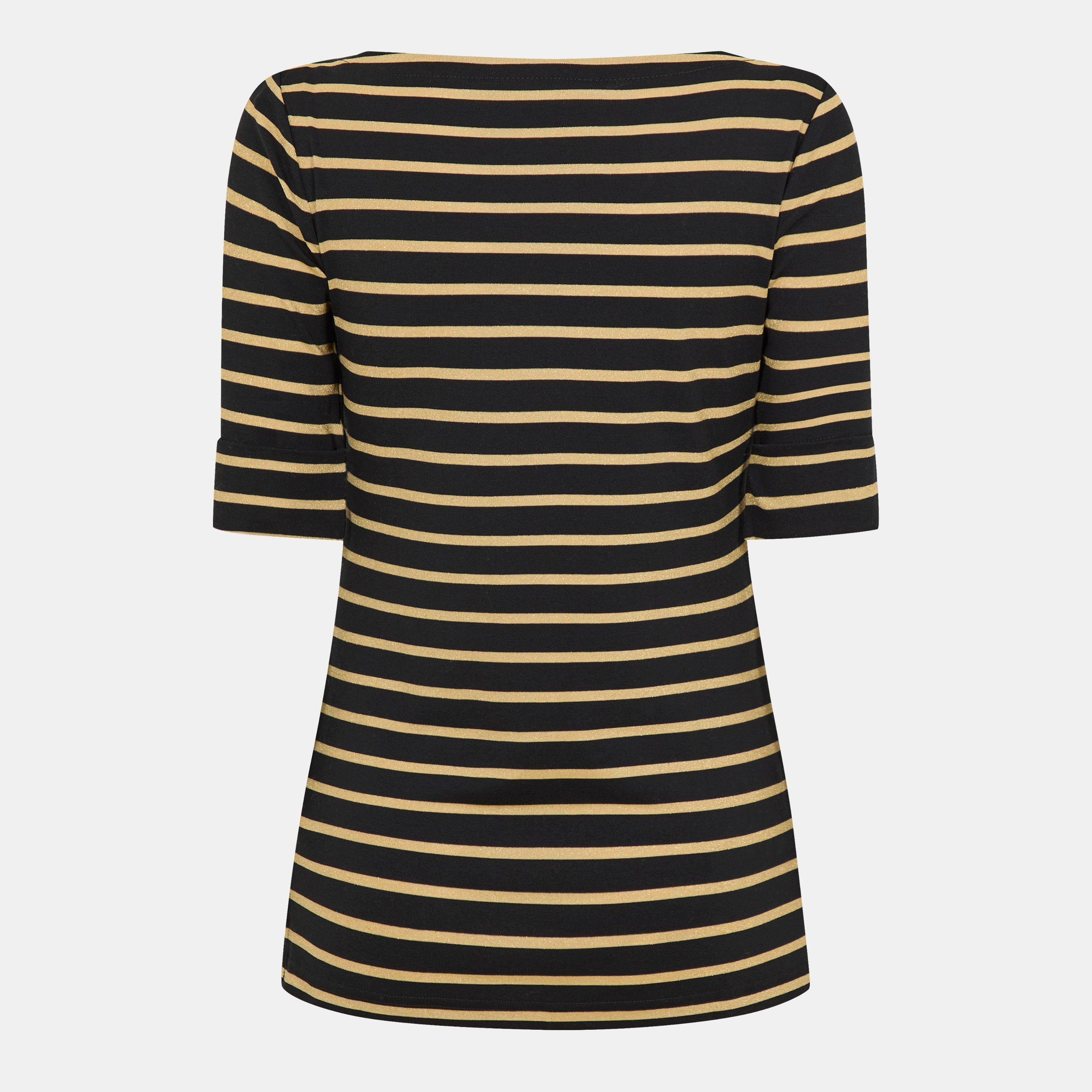 Black/Gold - Lauren by Ralph Lauren - Women's Judy Long-Sleeve T-Shirt - 2