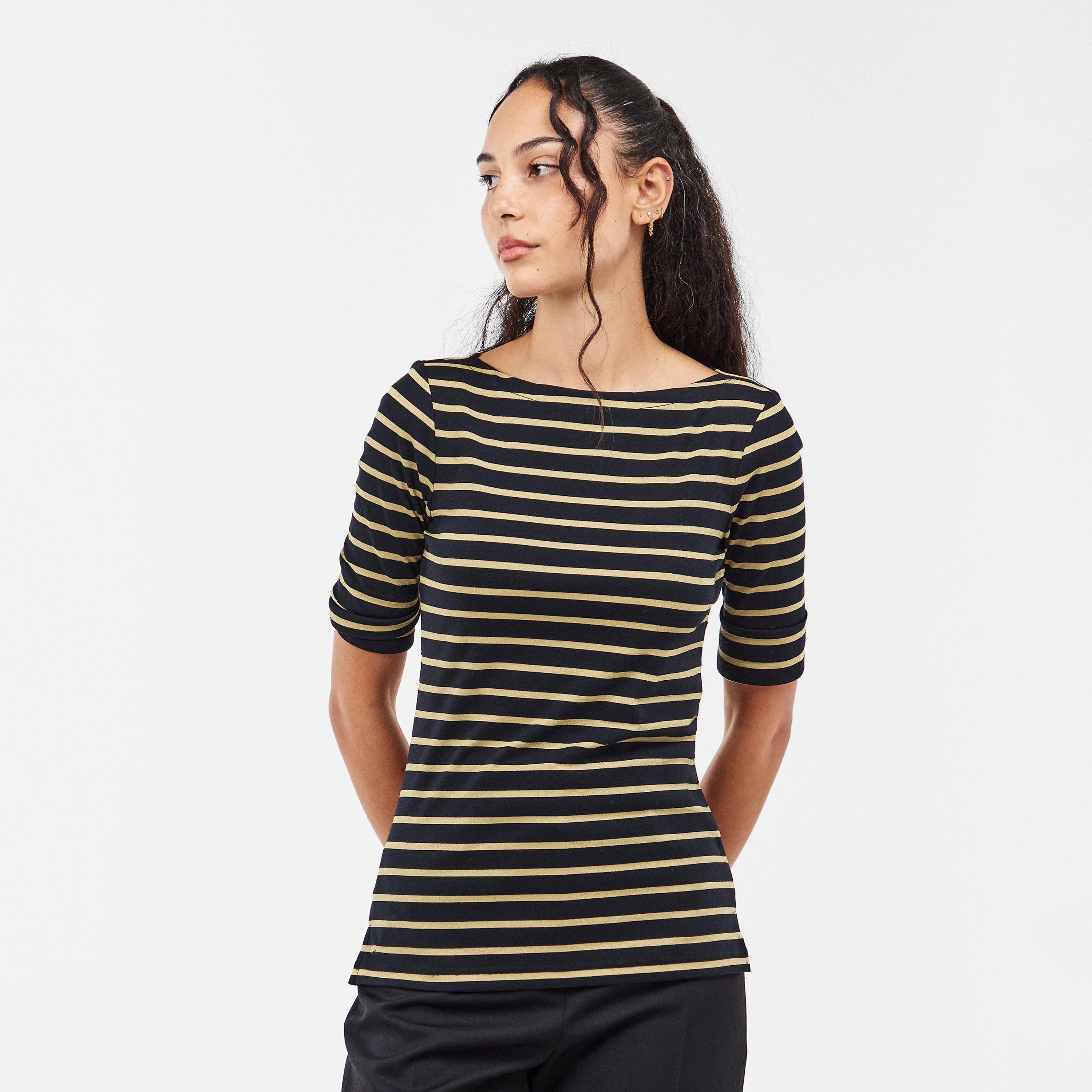 Black/Gold - Lauren by Ralph Lauren - Women's Judy Long-Sleeve T-Shirt - 3