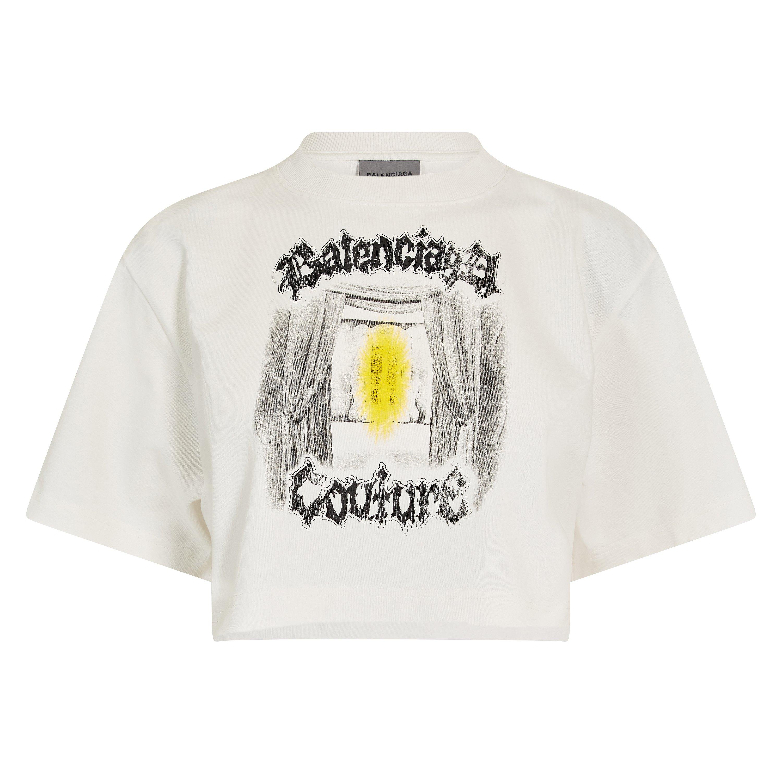 White - Balenciaga - Bal Crop T-Shrt Ld62 - 1