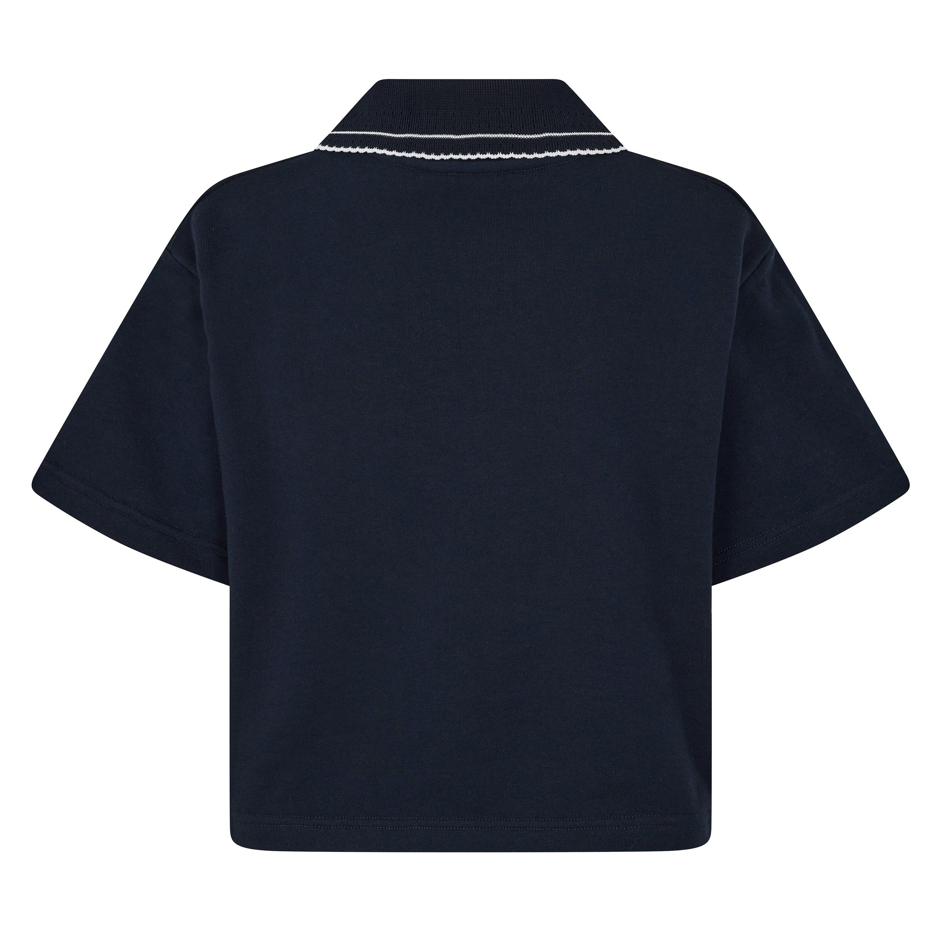 Bleu - Miu Miu - Women's Crop Top Cropped Short Sleeve Polo Shirt - 2