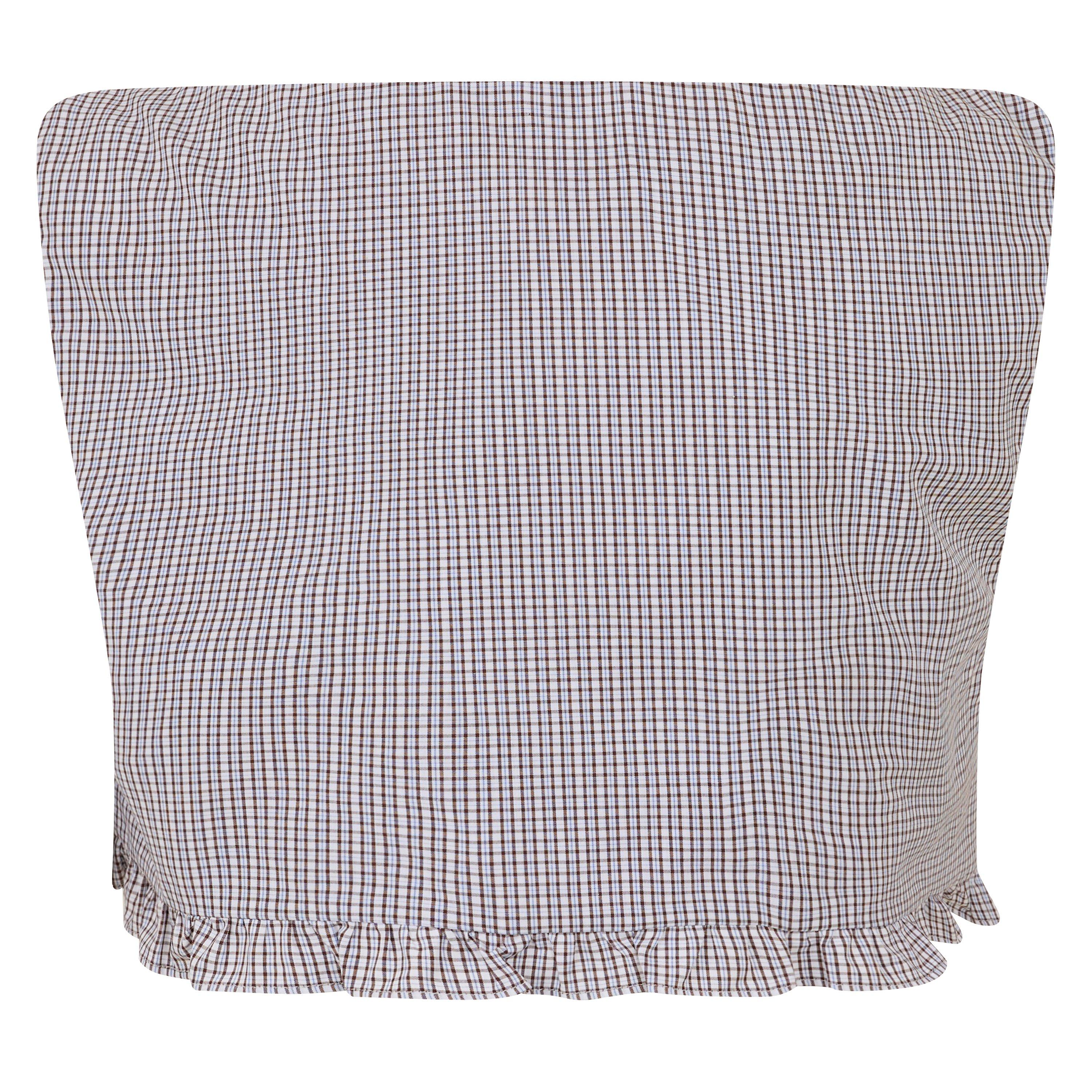 Bianco/Cacao - Miu Miu - Women's Check Top Crop - 2