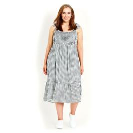 Evans Black and White Gingham Smock Midi Dress