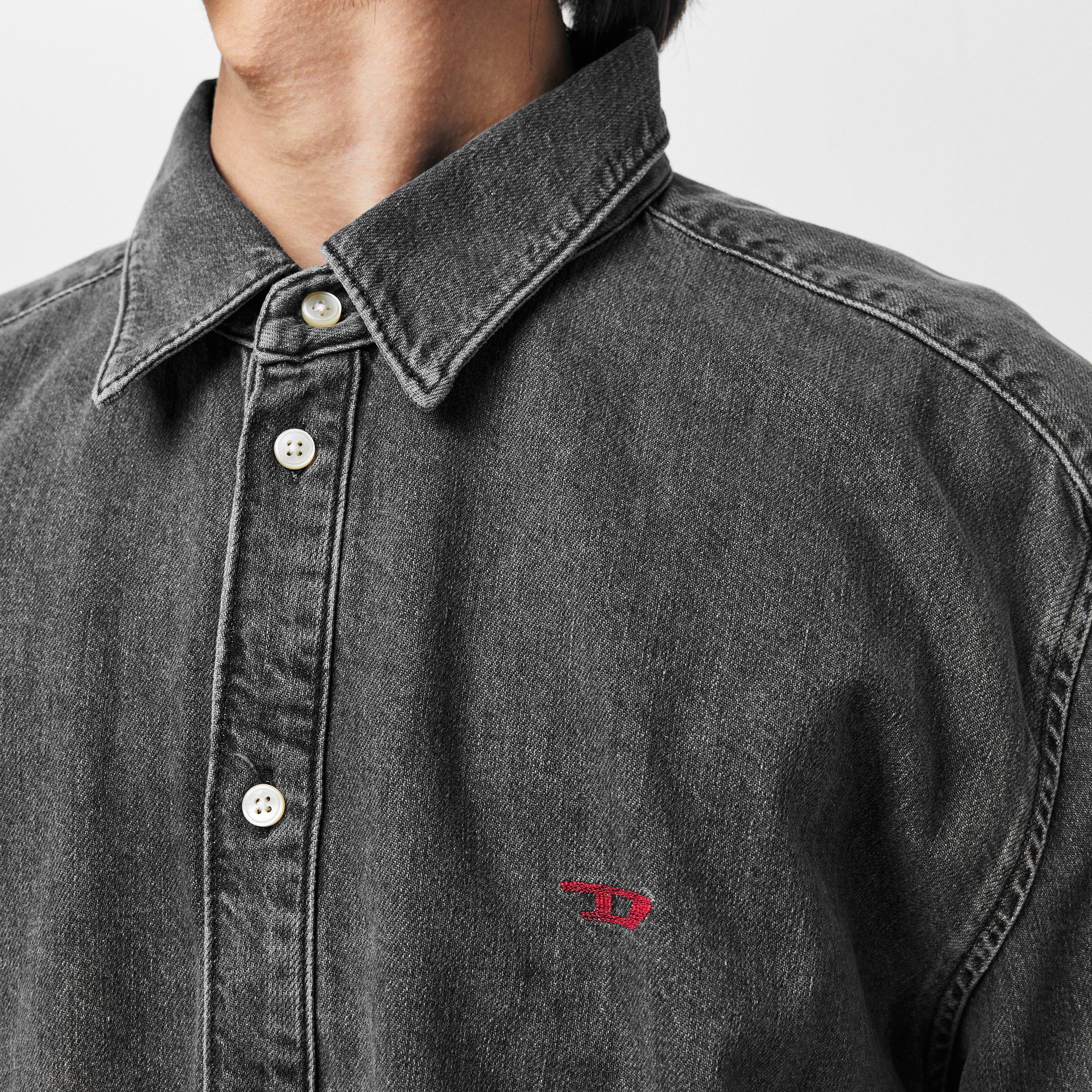 Black/Grey Dnim - Diesel - Men's Long-Sleeve Denim Shirt - 5